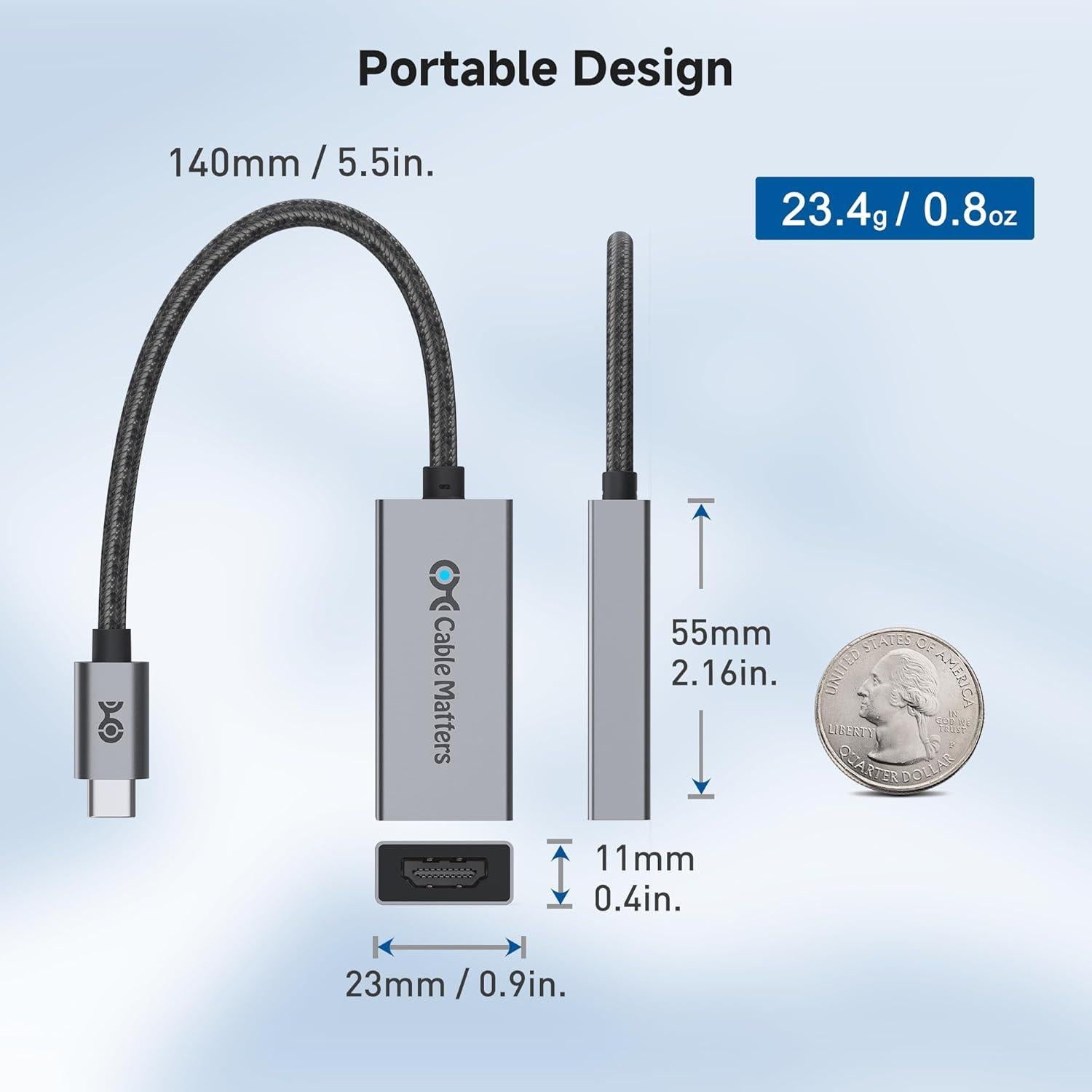 Adaptador USB-C a HDMI 2.1 Cable Matters 8K 60Hz 48Gbps
