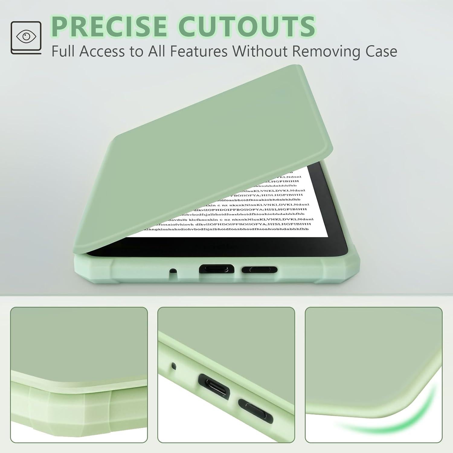 Funda FUWANG para Kindle Paperwhite 6.8" 11ª Gen 2021 Verde Agave