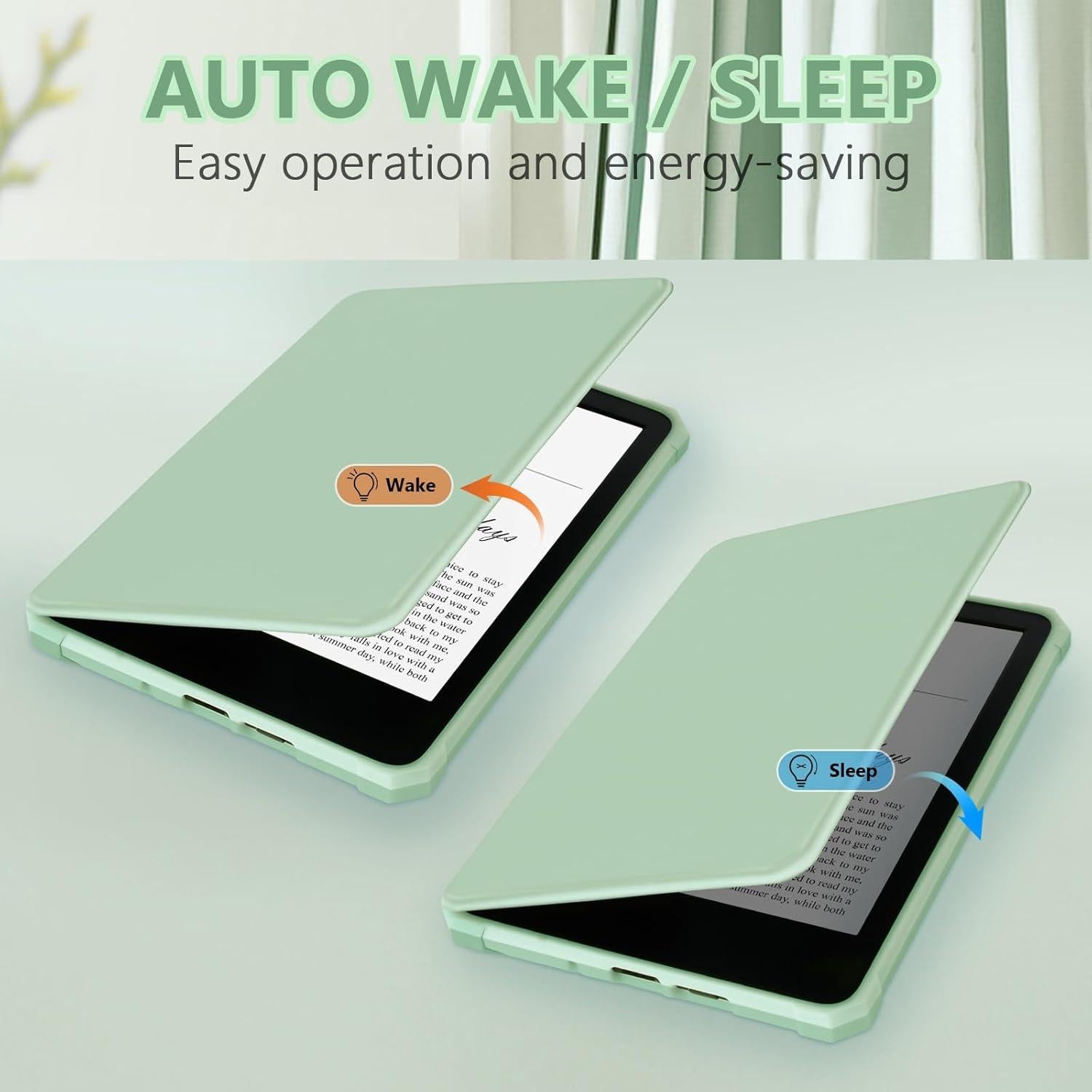 Funda FUWANG para Kindle Paperwhite 6.8" 11ª Gen 2021 Verde Agave