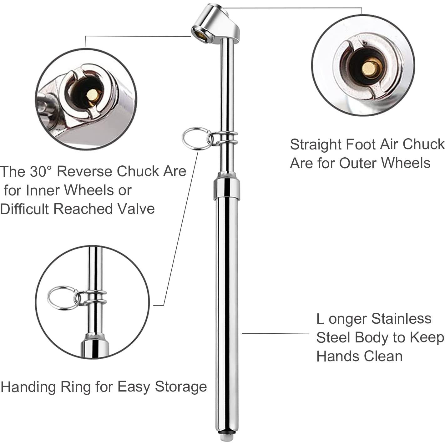 Medidor de Presión de Neumáticos ATsafepro Doble Cabeza 10-150 PSI