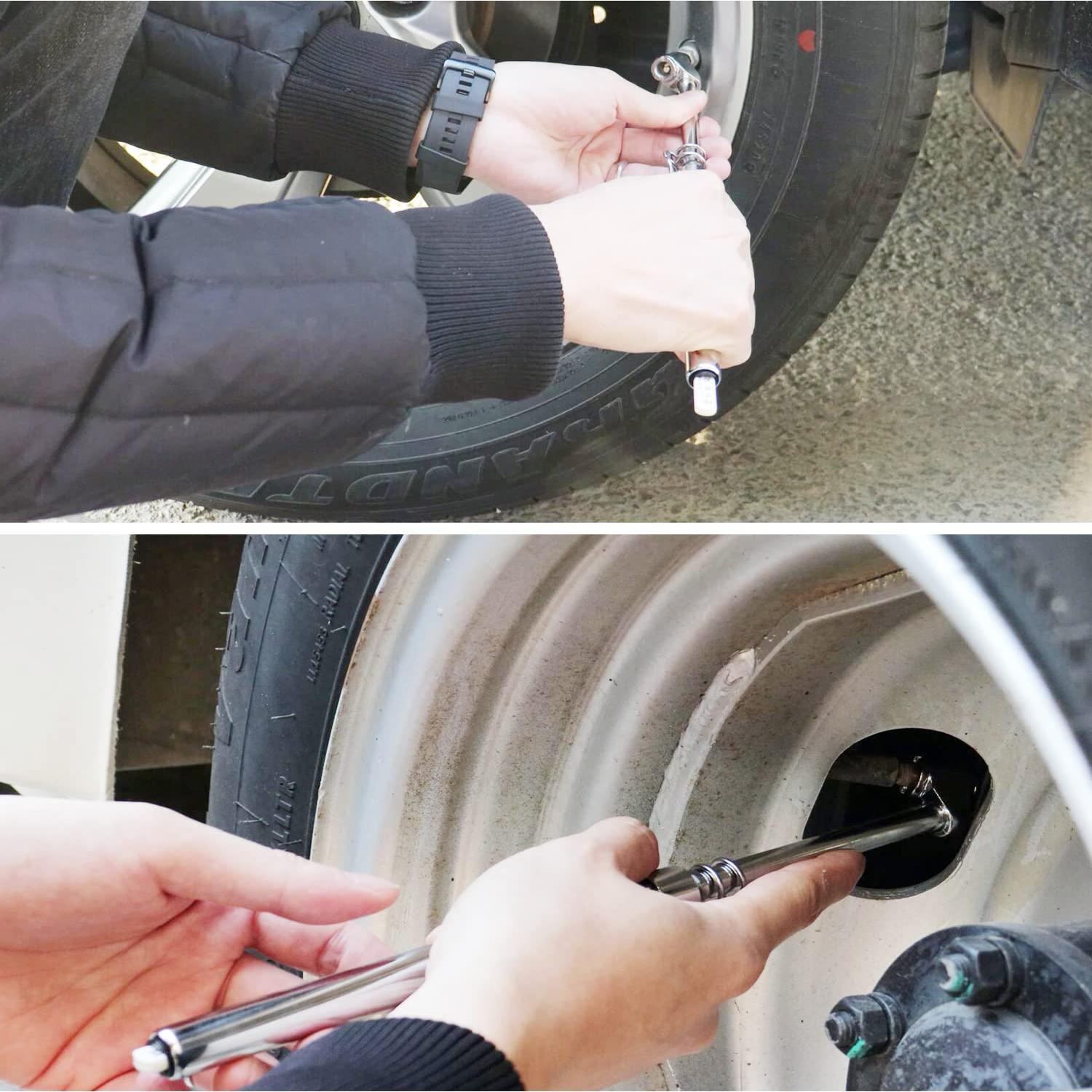 Medidor de Presión de Neumáticos ATsafepro Doble Cabeza 10-150 PSI