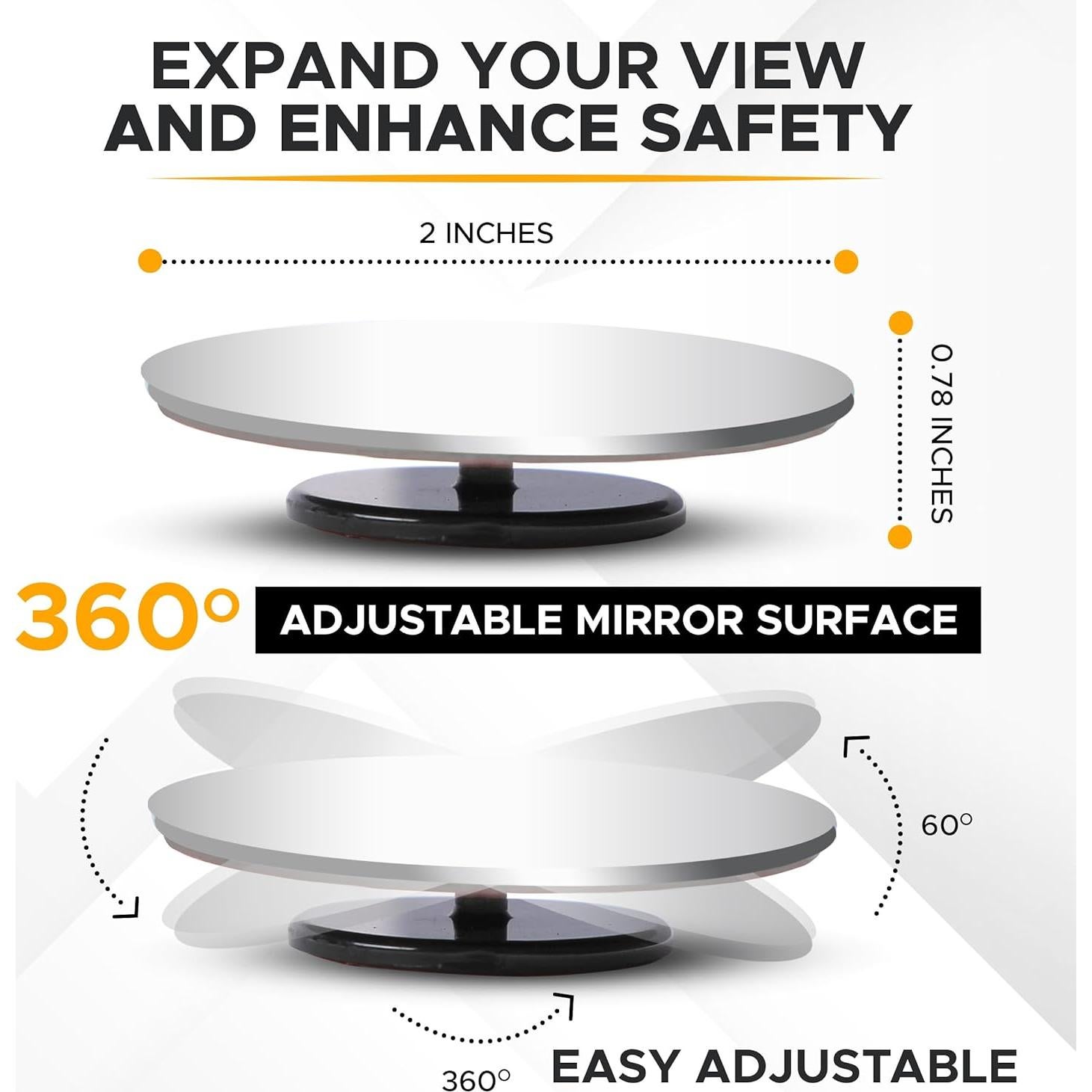 Espejo de Punto Ciego EcoNour Redondo HD 2" Ajustable