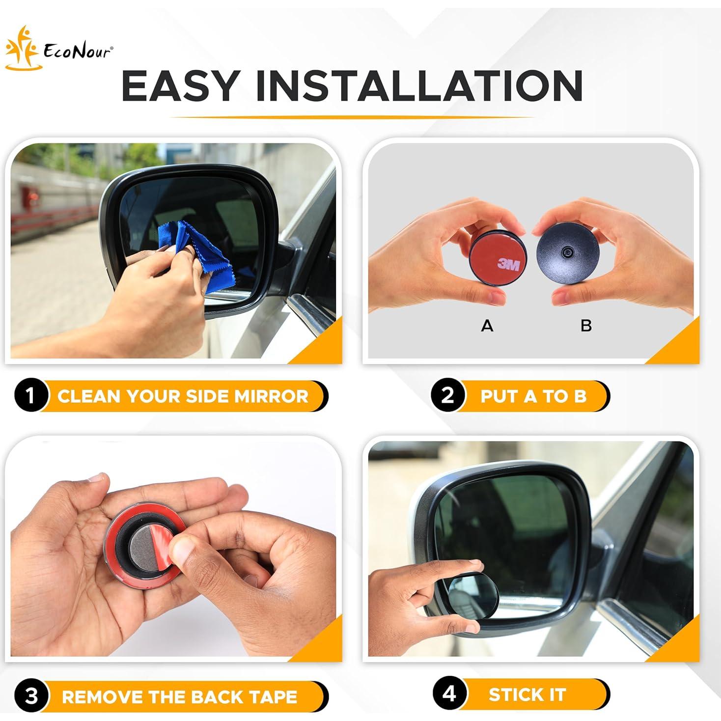 Espejo de Punto Ciego EcoNour Redondo HD 2" Ajustable