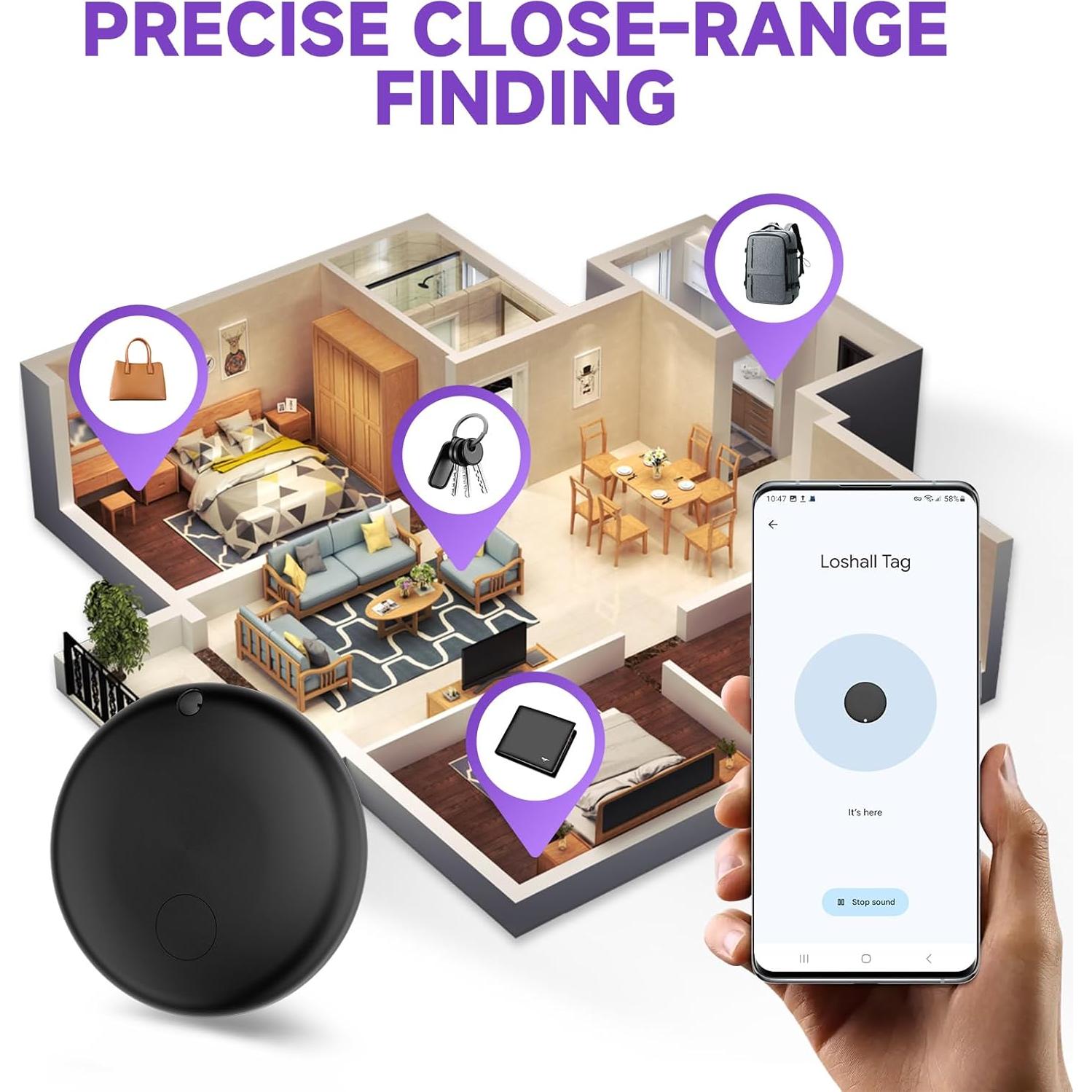 Etiqueta de Aire Eelexa 2025 Bluetooth para Android - Rastreador