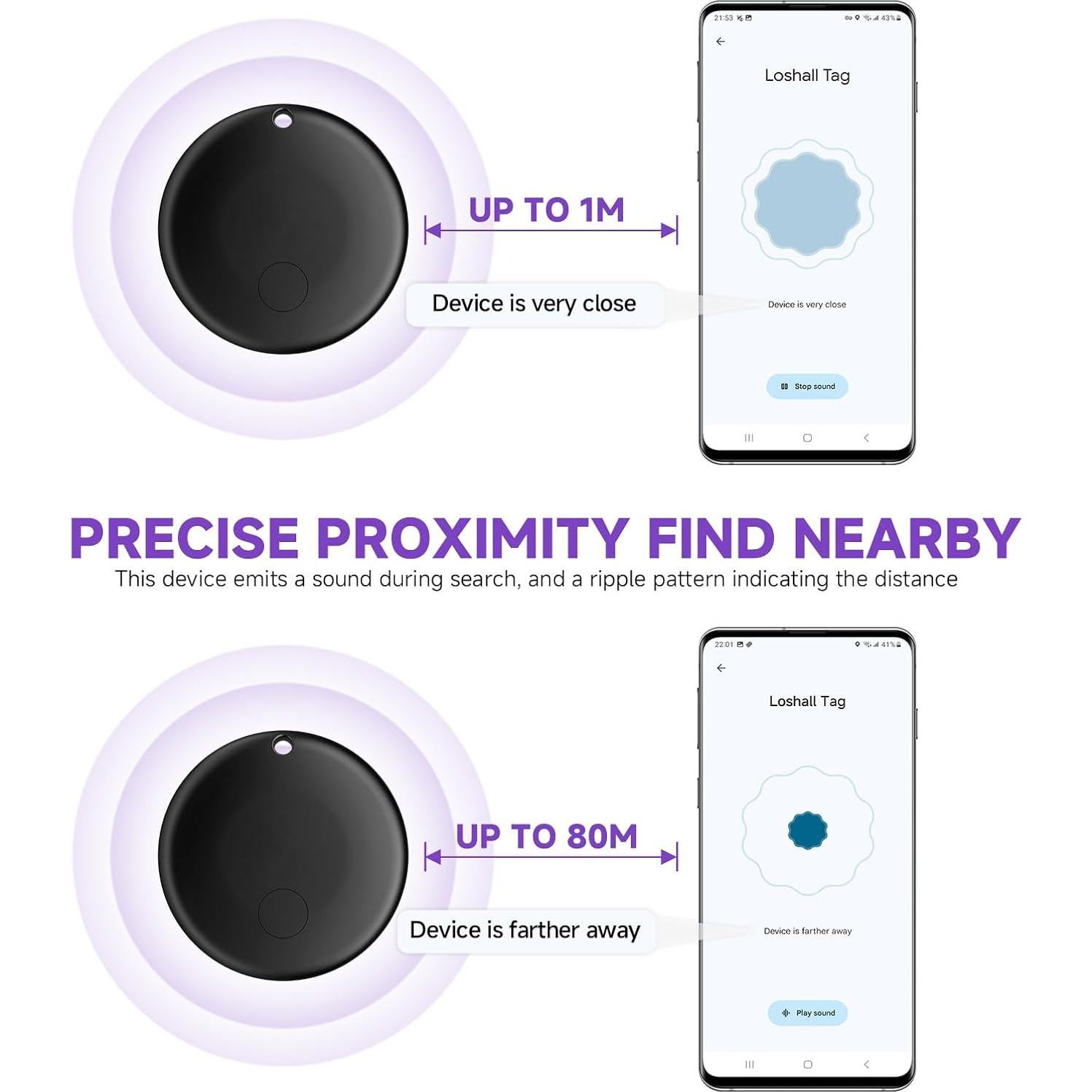Etiqueta de Aire Eelexa 2025 Bluetooth para Android - Rastreador