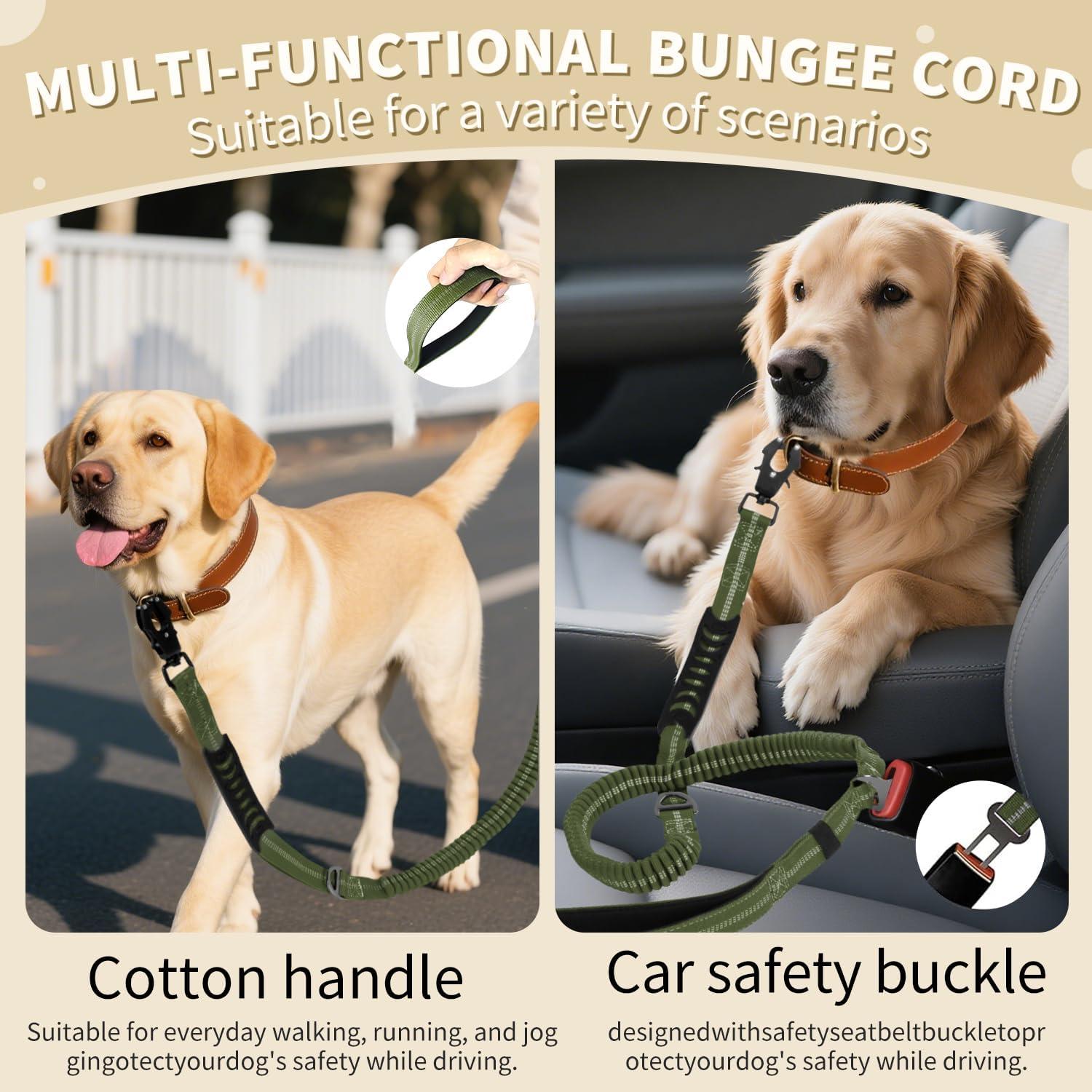 Correa de Perro Táctica Bungee AIRUIDOG 4-6FT Verde Militar