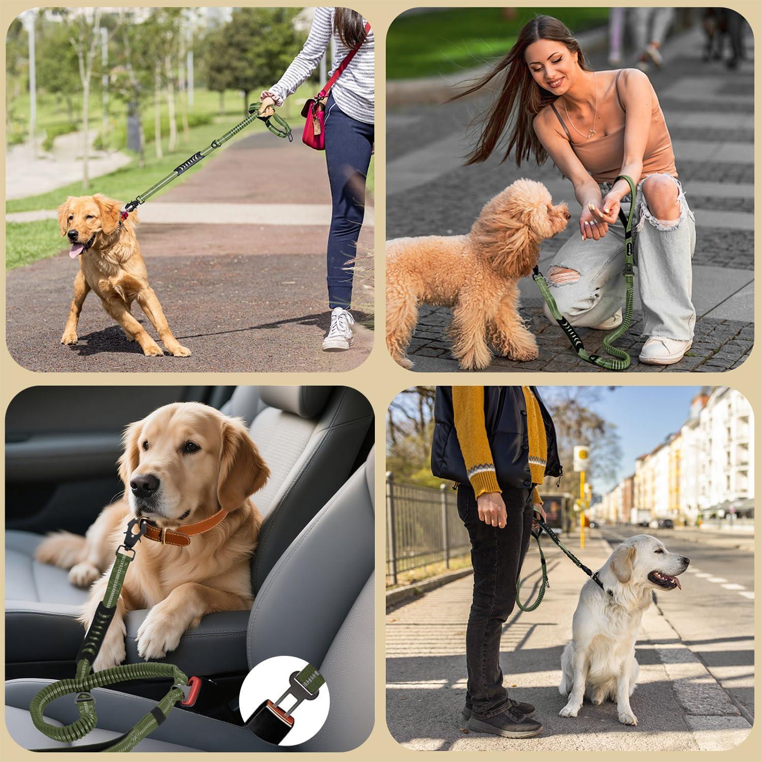 Correa de Perro Táctica Bungee AIRUIDOG 4-6FT Verde Militar