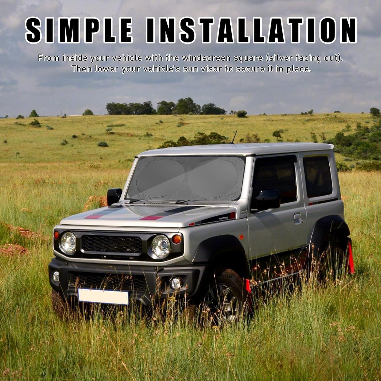 Protector Solar Plegable para Parabrisas Auto Povtii 73.66x149.86cm