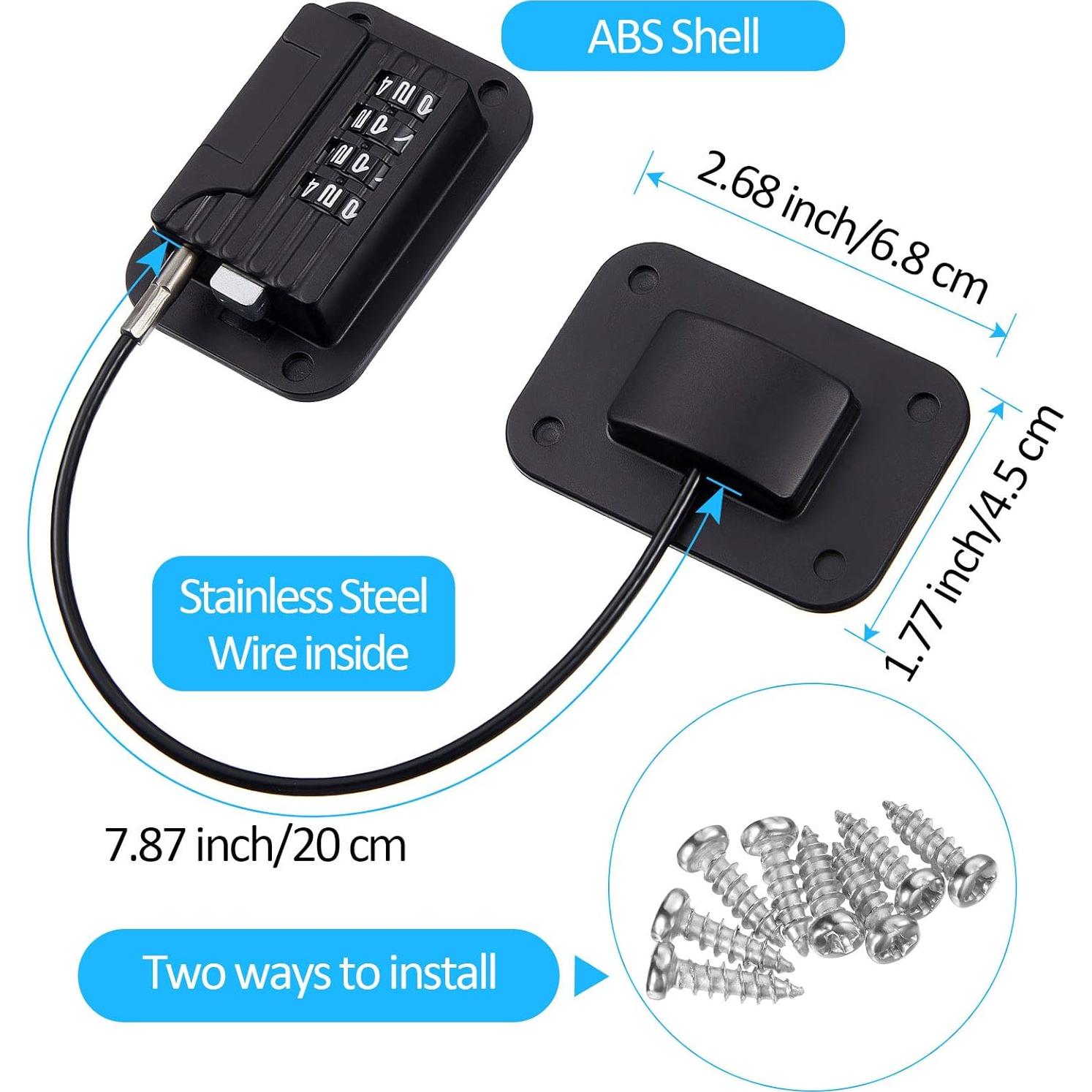 Cerradura de Refrigerador Jetec 2 Piezas Código 4 Números