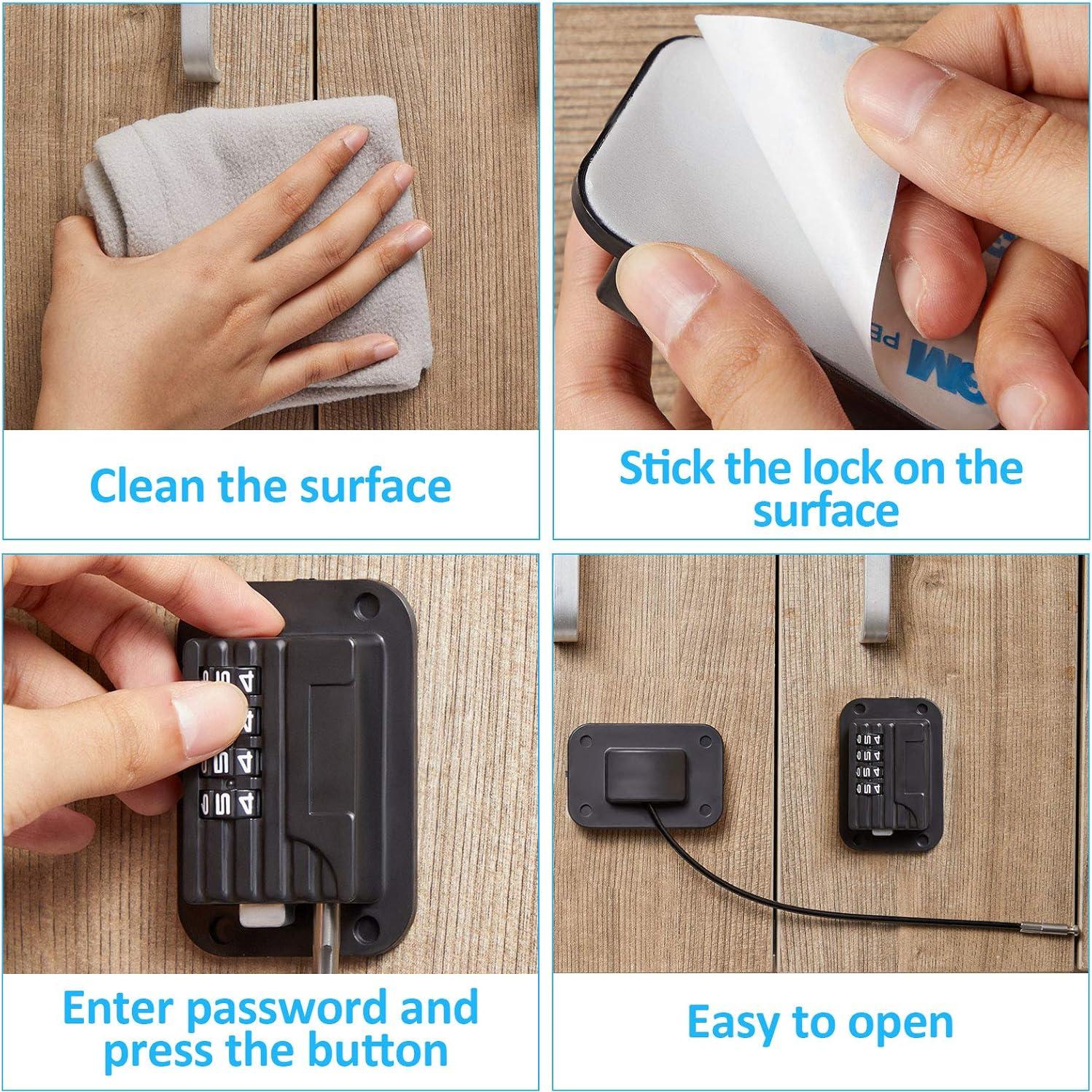 Cerradura de Refrigerador Jetec 2 Piezas Código 4 Números