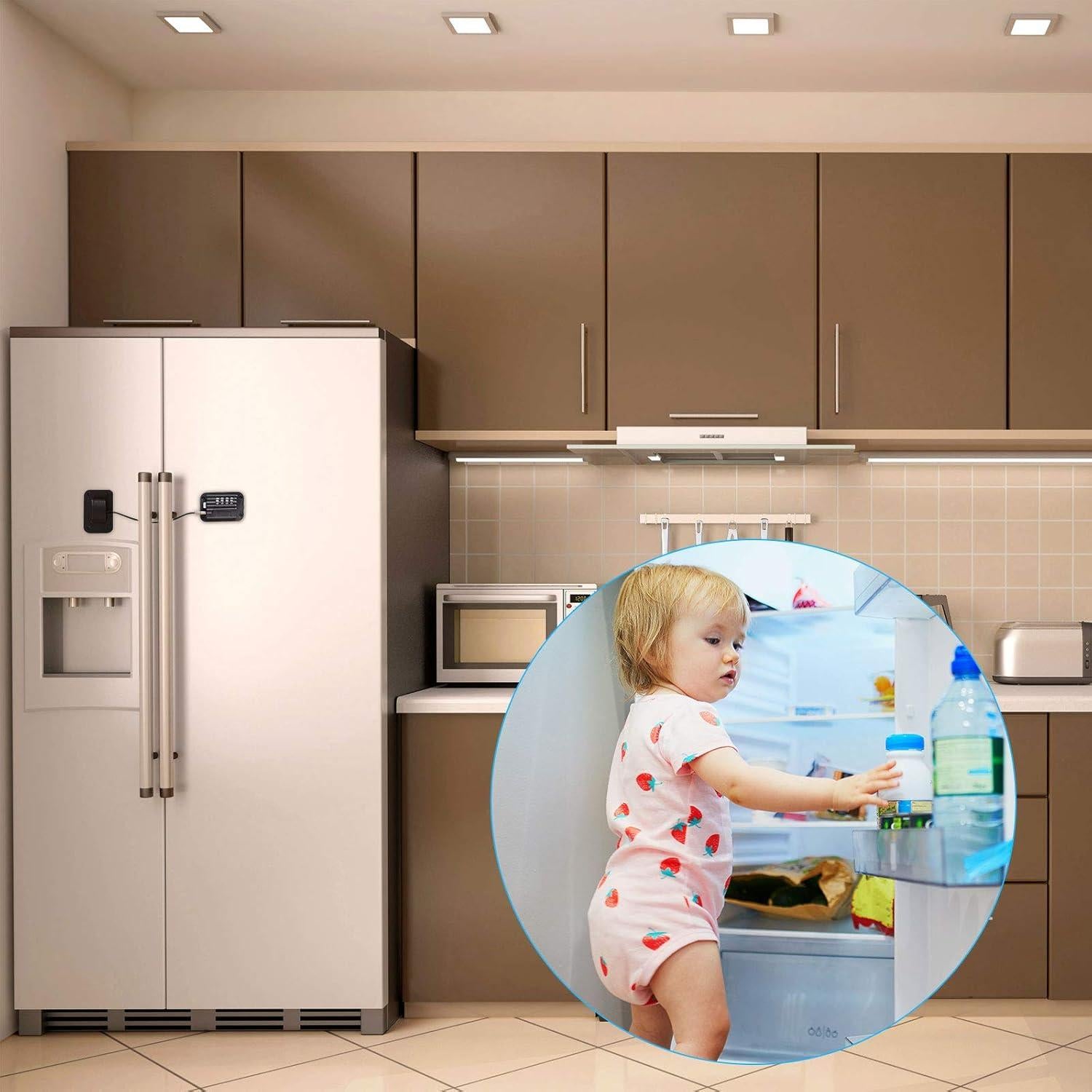 Cerradura de Refrigerador Jetec 2 Piezas Código 4 Números