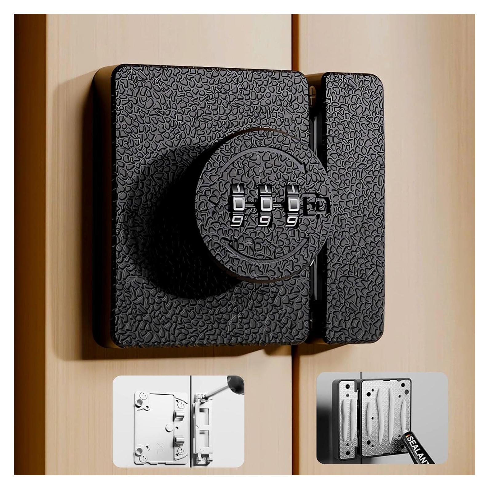 Cerradura de Closet Plowatxi Sin Llave 3 Dígitos Negra 1 Paquete