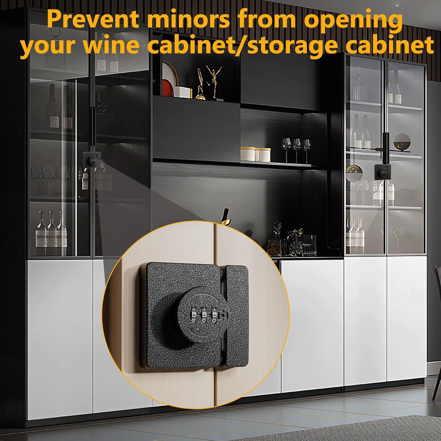 Cerradura de Closet Plowatxi Sin Llave 3 Dígitos Negra 1 Paquete