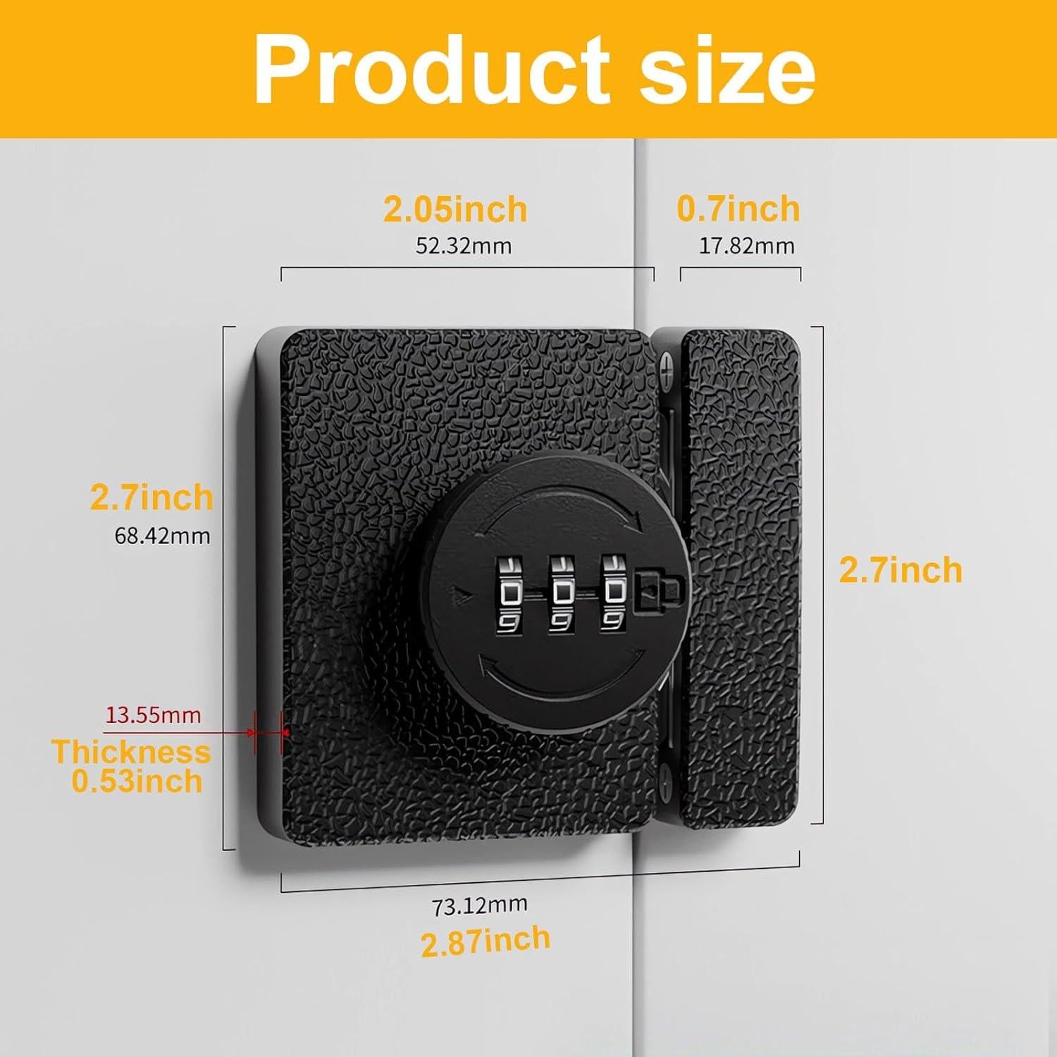 Cerradura de Closet Plowatxi Sin Llave 3 Dígitos Negra 1 Paquete