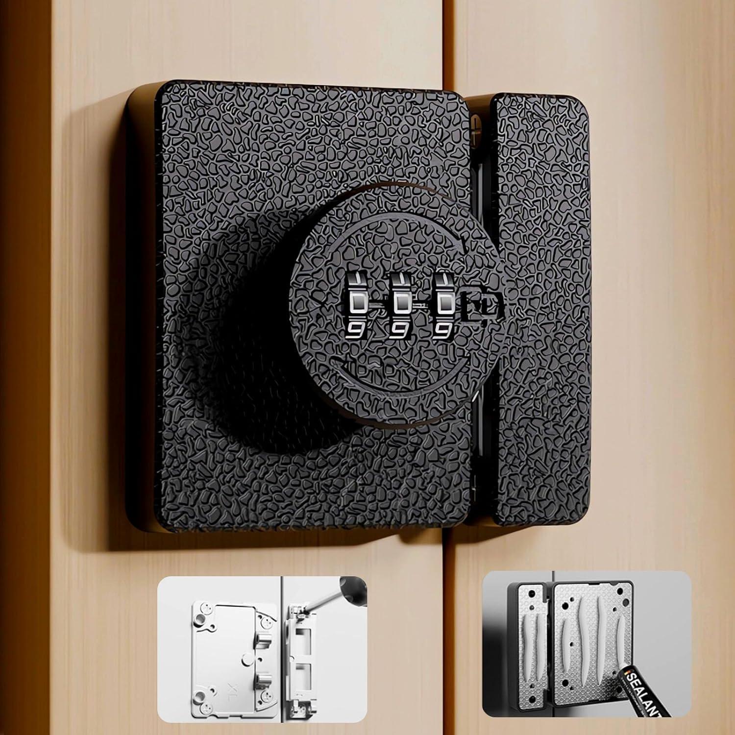 Cerradura de Closet Plowatxi Sin Llave 3 Dígitos Negra 1 Paquete