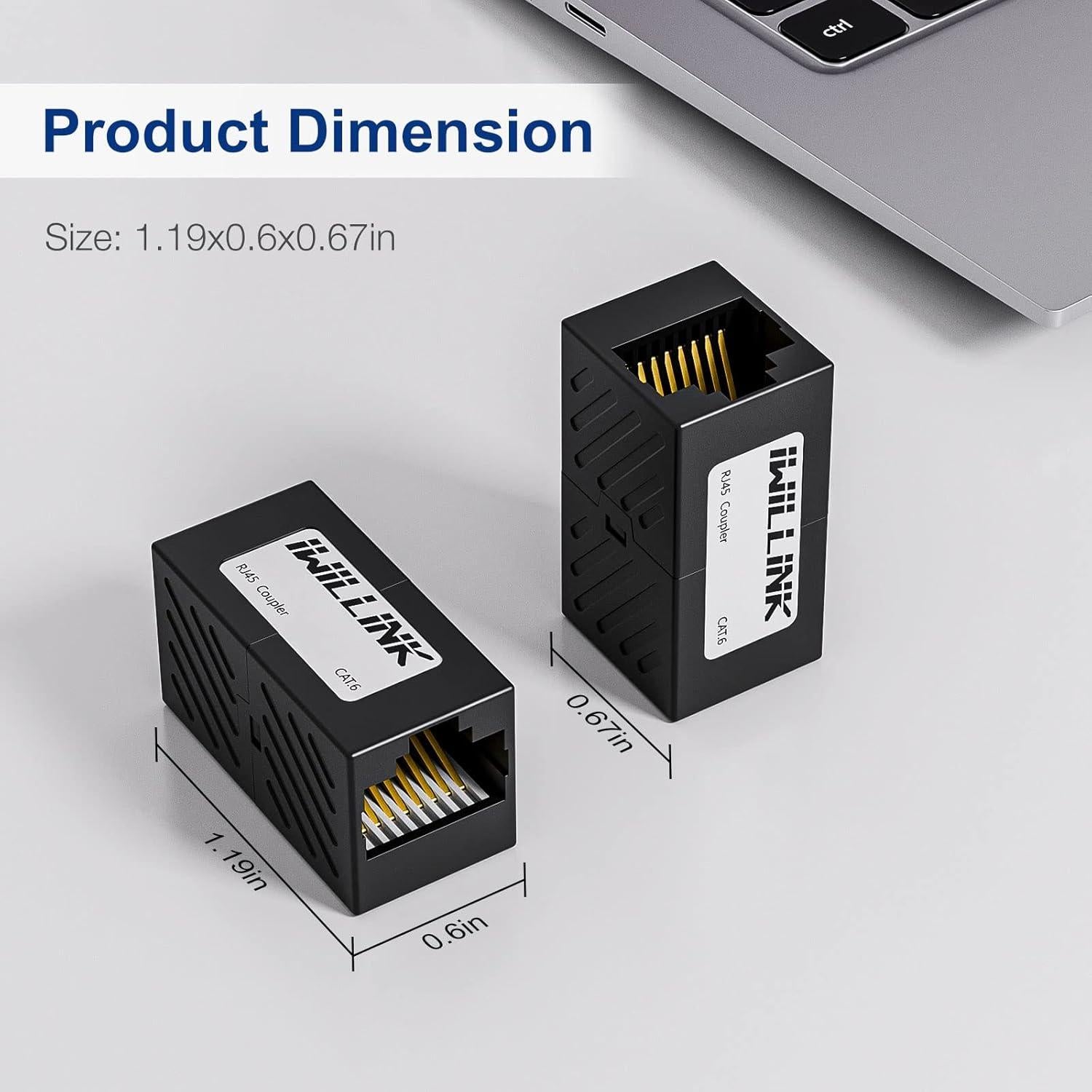 Conector Ethernet RJ45 Iwillink Hembra a Hembra Cat6 Cat5e Cat5 - Paquete de 5