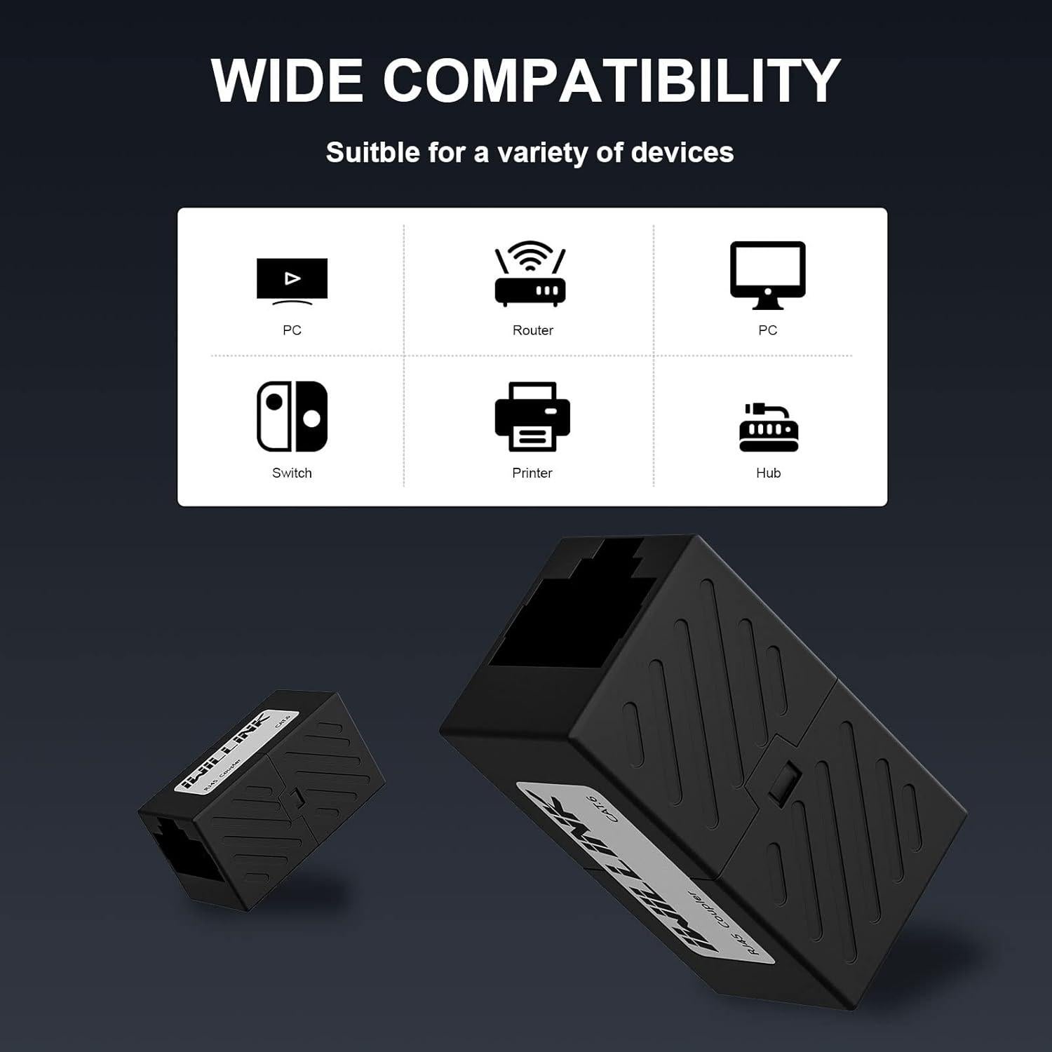 Conector Ethernet RJ45 Iwillink Hembra a Hembra Cat6 Cat5e Cat5 - Paquete de 5