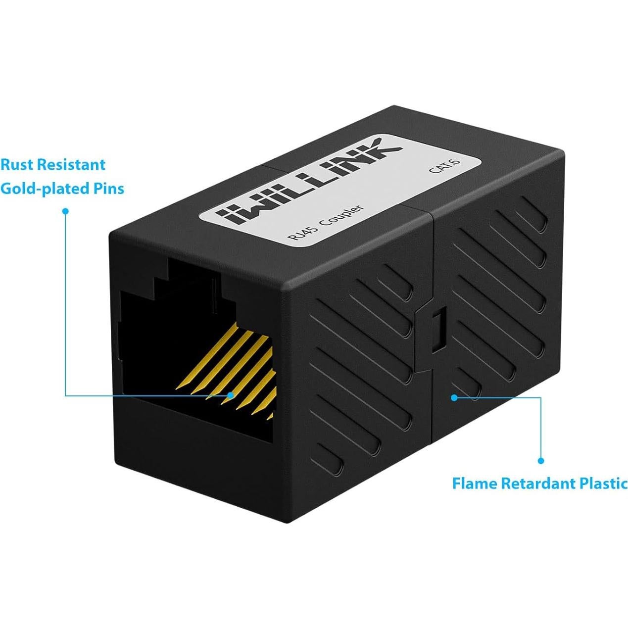 Conector Ethernet RJ45 Iwillink Hembra a Hembra Cat6 Cat5e Cat5 - Paquete de 5