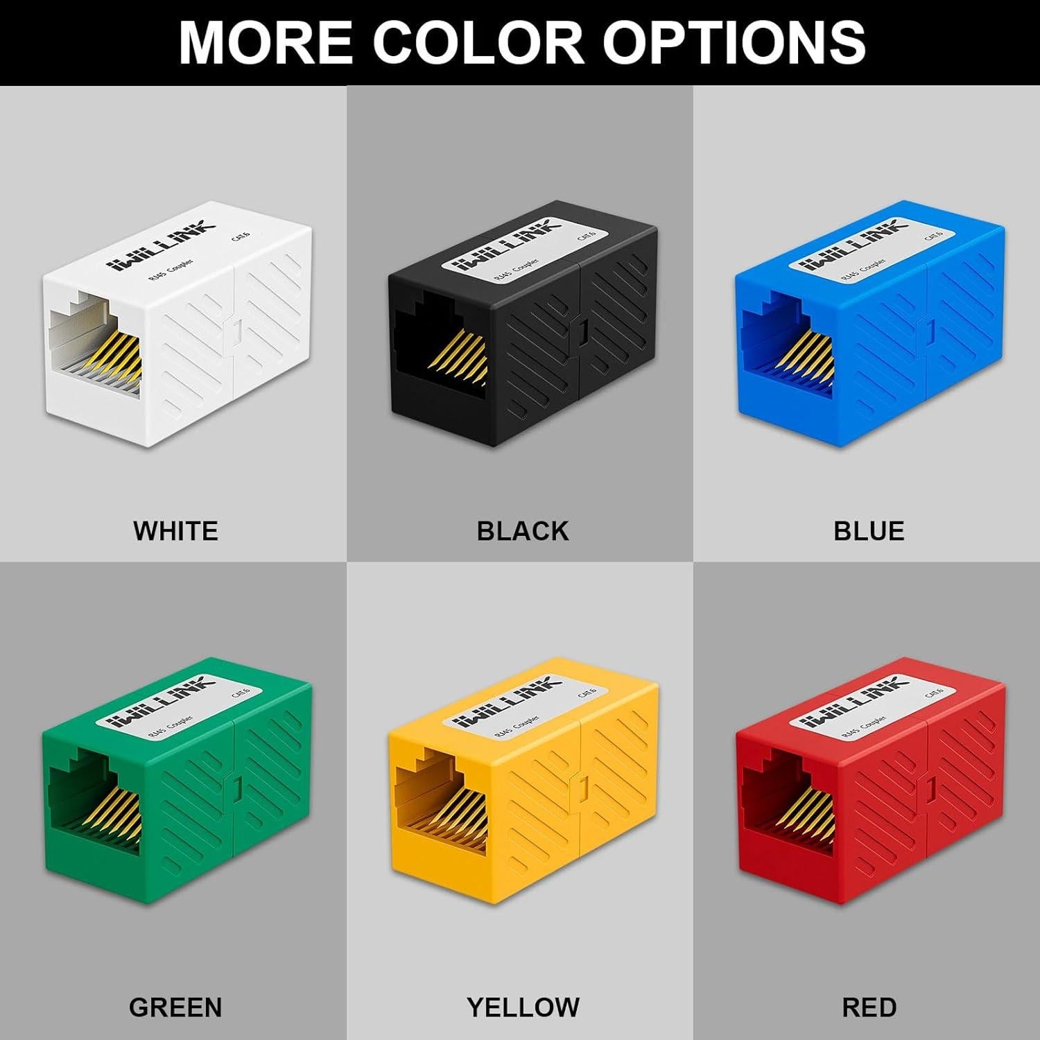 Conector Ethernet RJ45 Iwillink Hembra a Hembra Cat6 Cat5e Cat5 - Paquete de 5