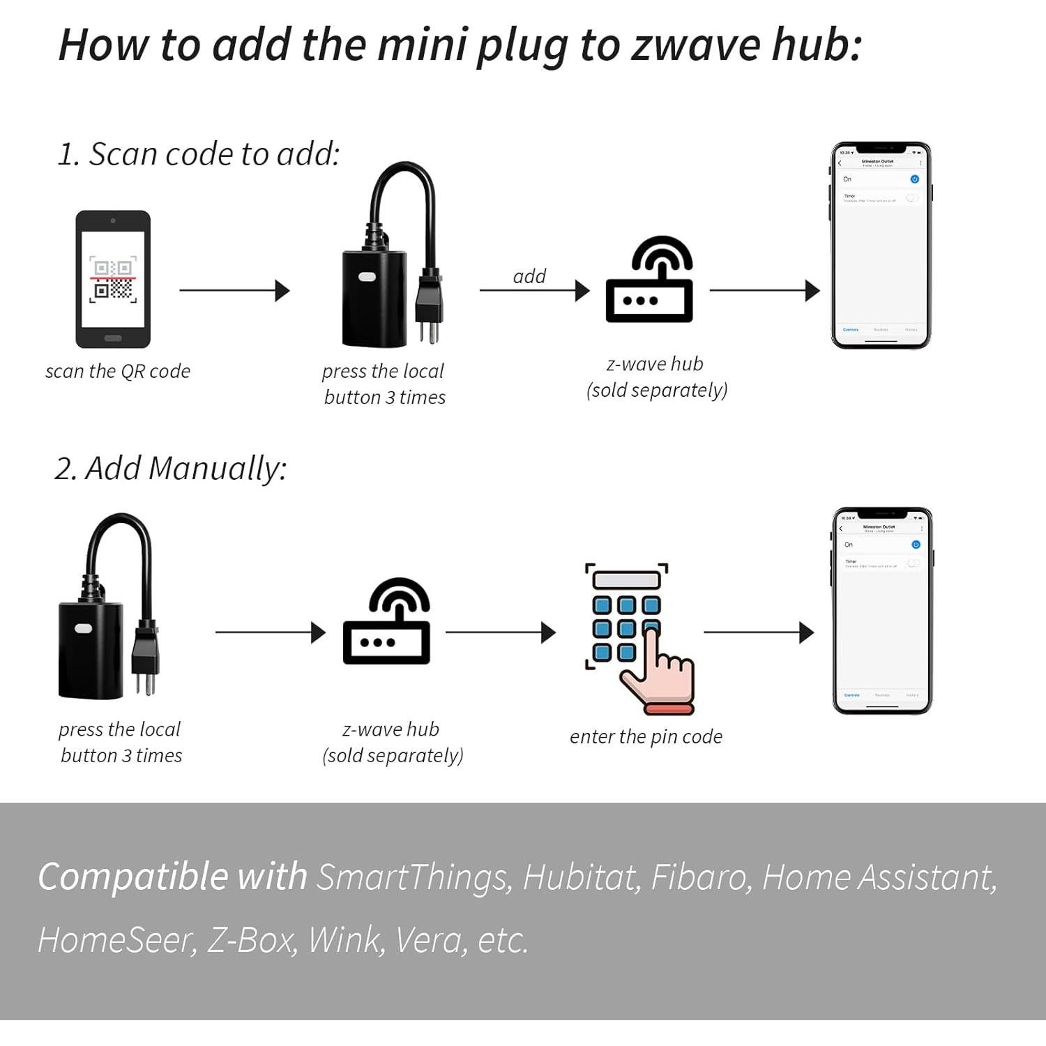 Enchufe Dimmer Inteligente Exterior Minoston MP22ZD 400W Z-Wave