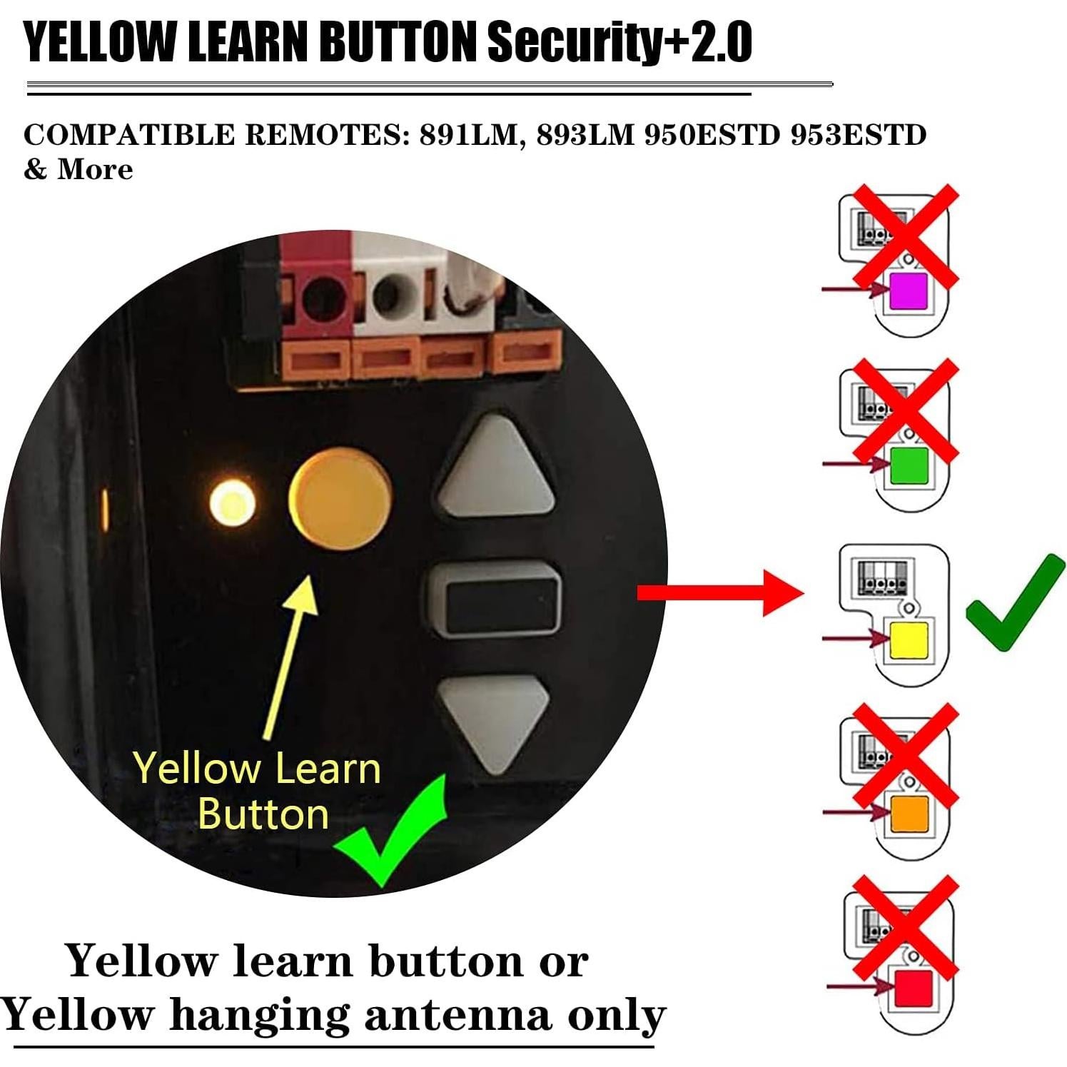 Control Remoto para Puerta de Garaje LAWOHO Amarillo 1 Botón