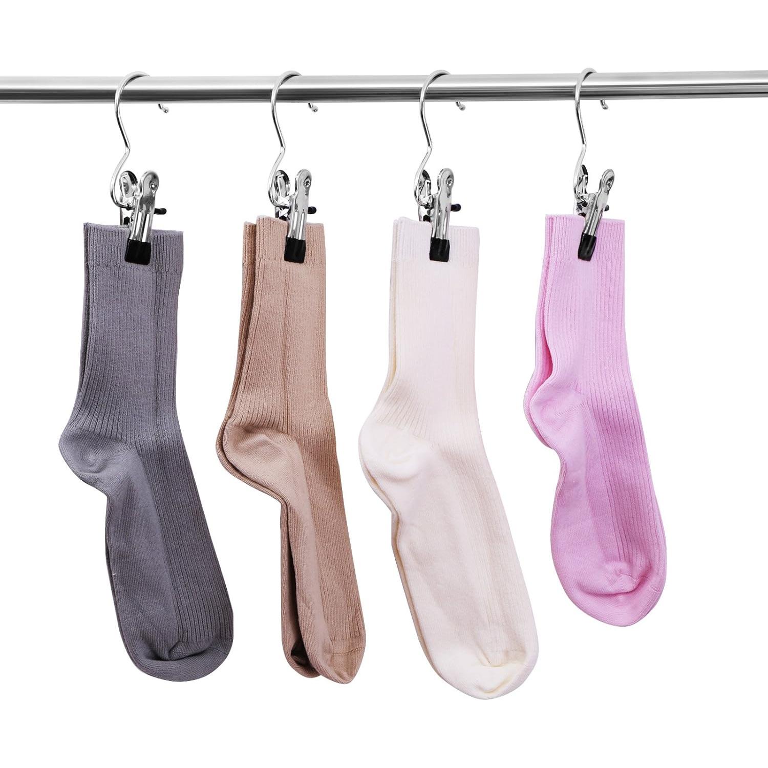 Clips de Colgar BEWISHOME 20 Pcs Antideslizantes Cromo