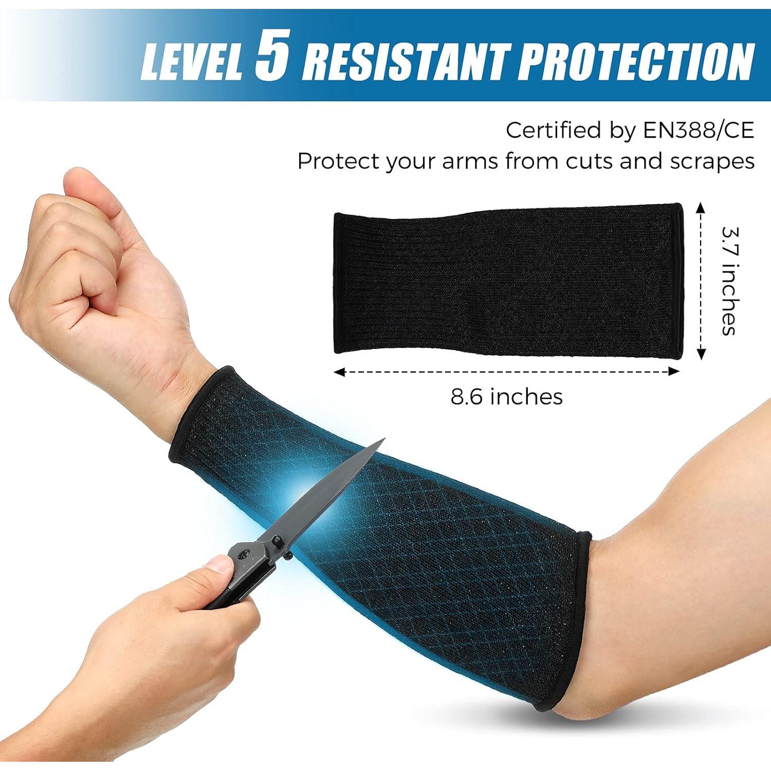 Mangas Resistentes al Corte Geyoga Nivel 5 Protección Brazo Negro