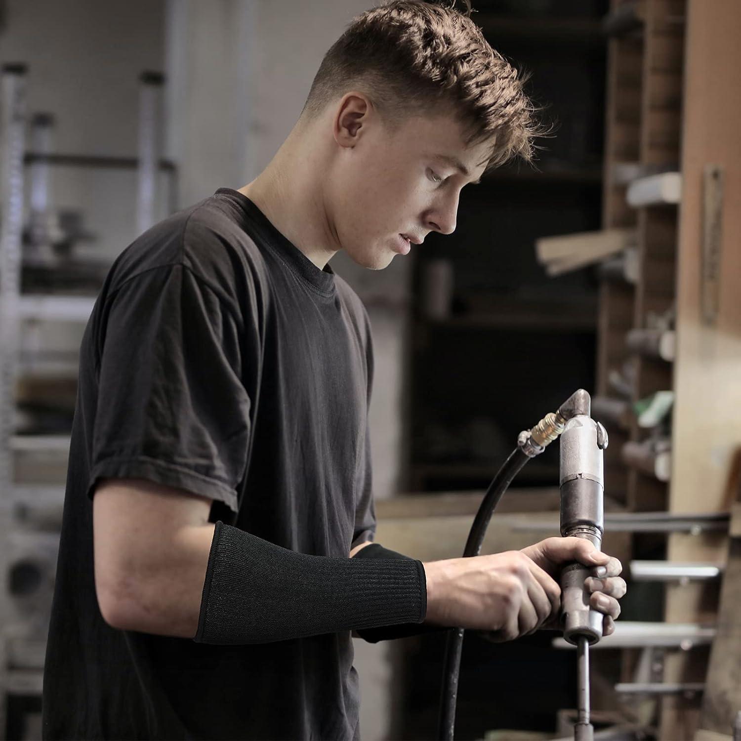 Mangas Resistentes al Corte Geyoga Nivel 5 Protección Brazo Negro