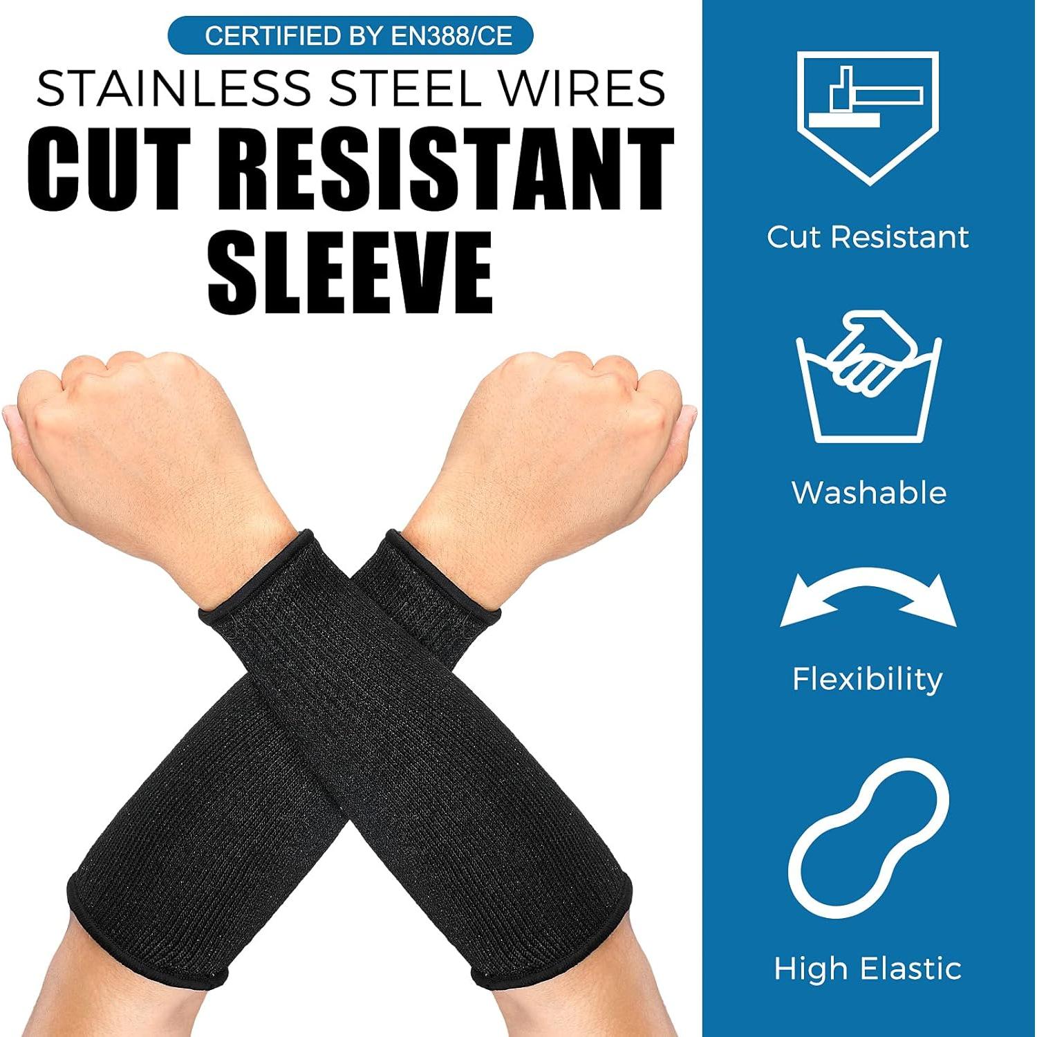 Mangas Resistentes al Corte Geyoga Nivel 5 Protección Brazo Negro