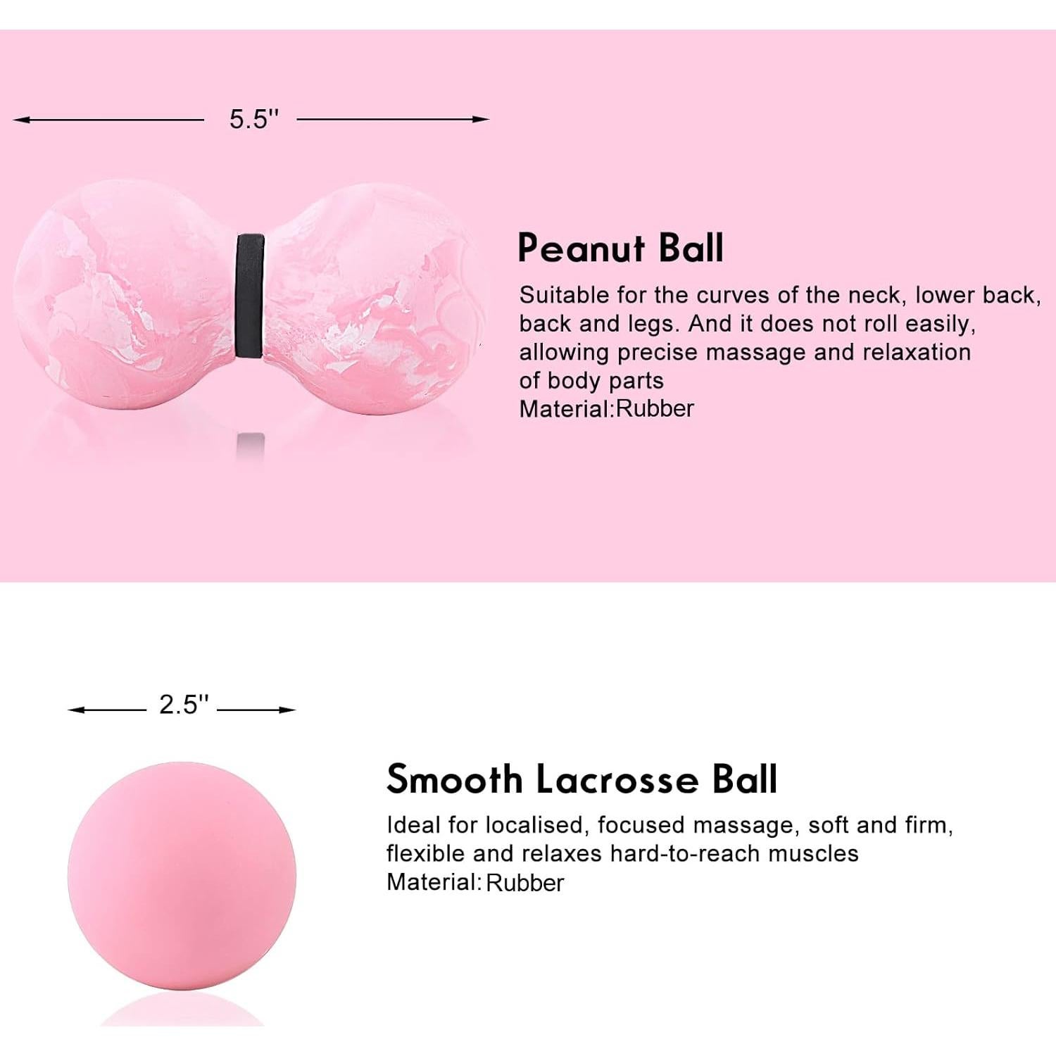 Pelotas de Masaje TXJ - Lacrosse y Cacahuate, Alivio Dolor