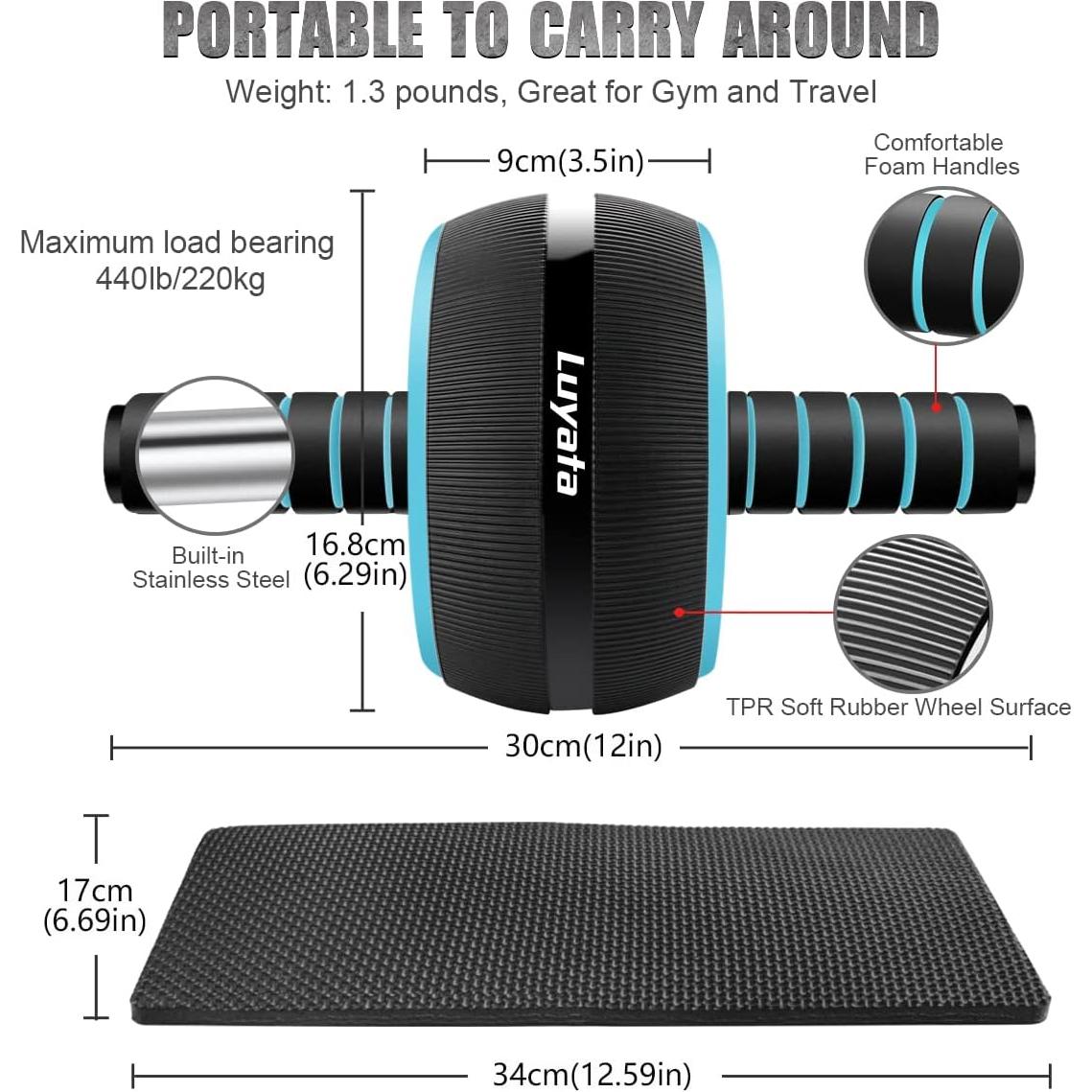 Kit de Rueda de Abdominales Luyata 10 en 1 con Accesorios