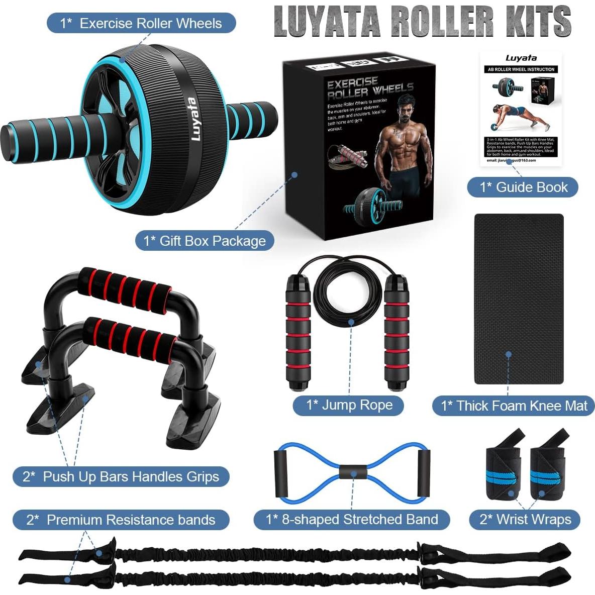 Kit de Rueda de Abdominales Luyata 10 en 1 con Accesorios