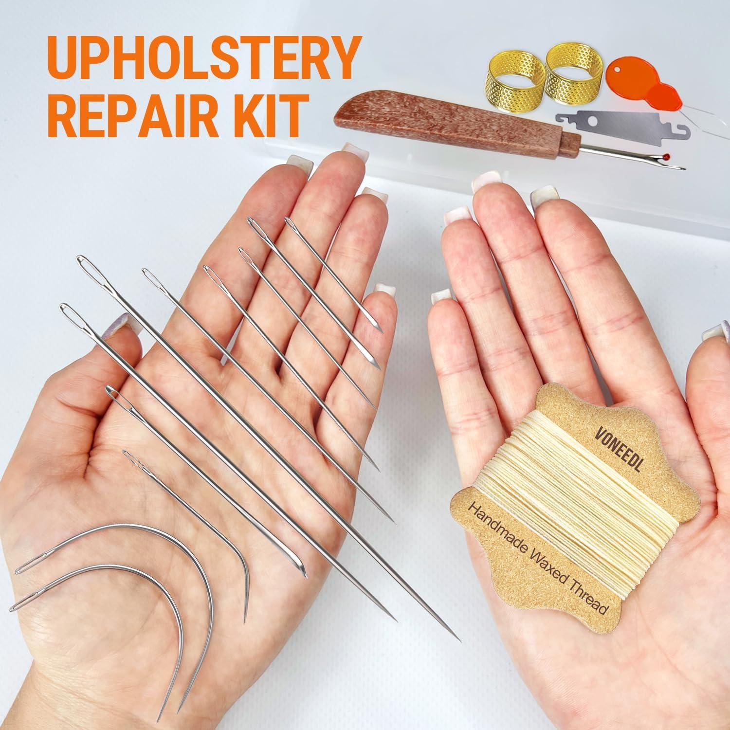Kit de Reparación de Tapicería VONEEDL 11 Piezas Hilo y Agujas