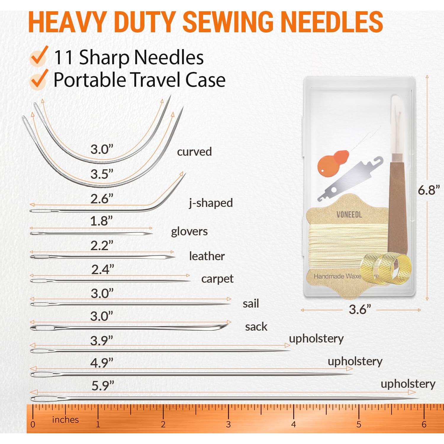 Kit de Reparación de Tapicería VONEEDL 11 Piezas Hilo y Agujas