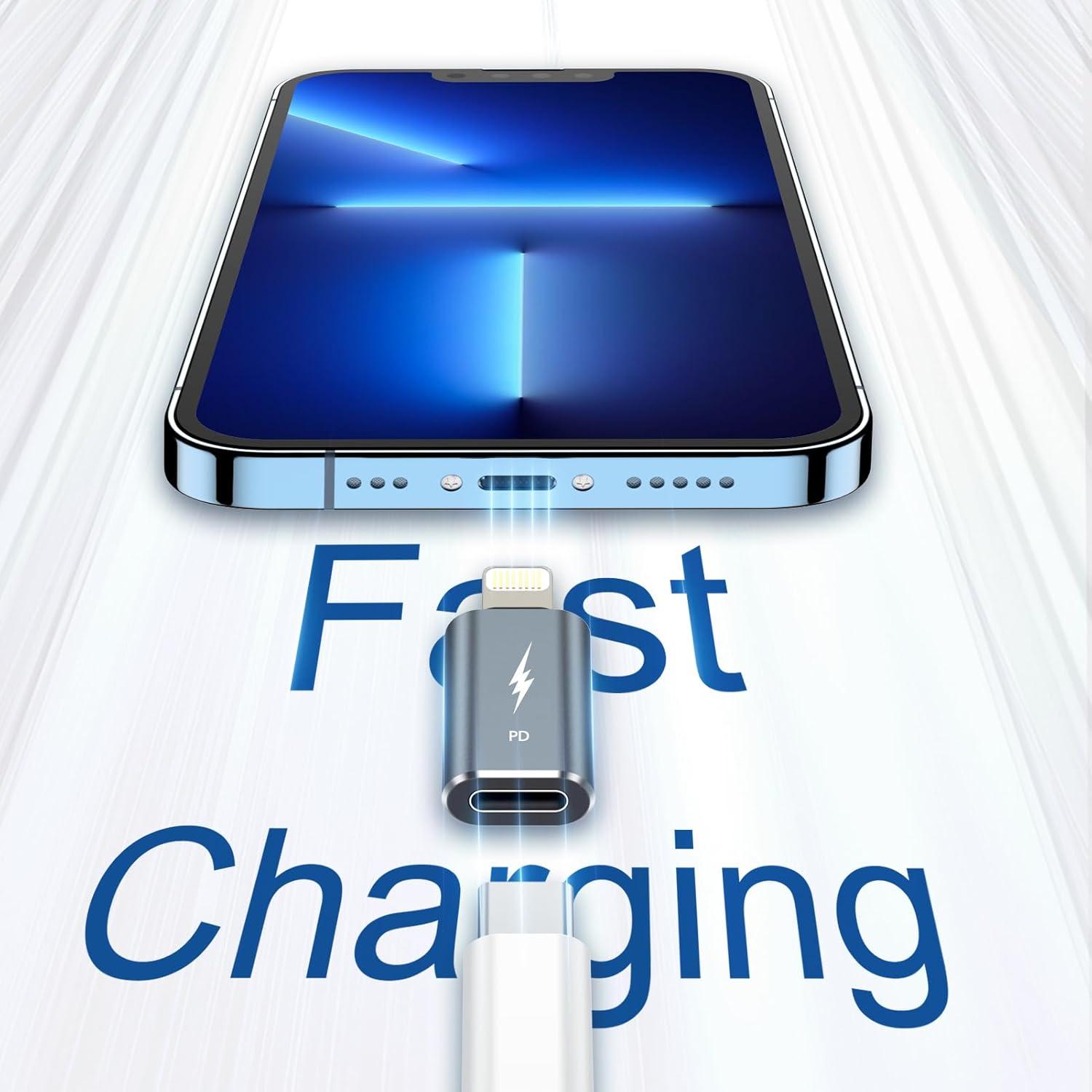 Adaptador TechMatte USB C a Lightning 2 Paquete Carga Rápida 27W