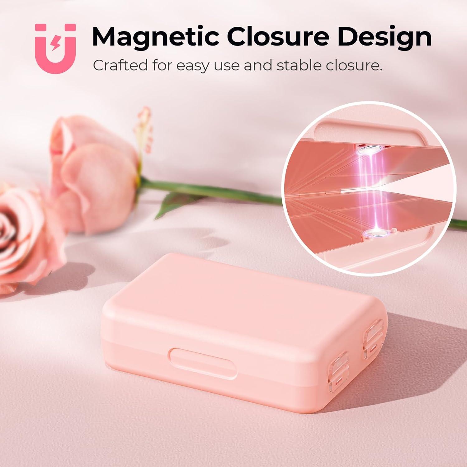 Organizador de Pastillas Diario AUVON Rosa Compacto Plegable