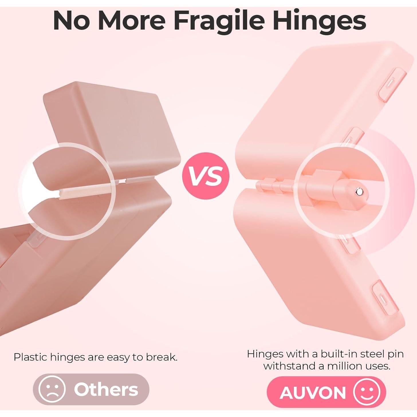 Organizador de Pastillas Diario AUVON Rosa Compacto Plegable