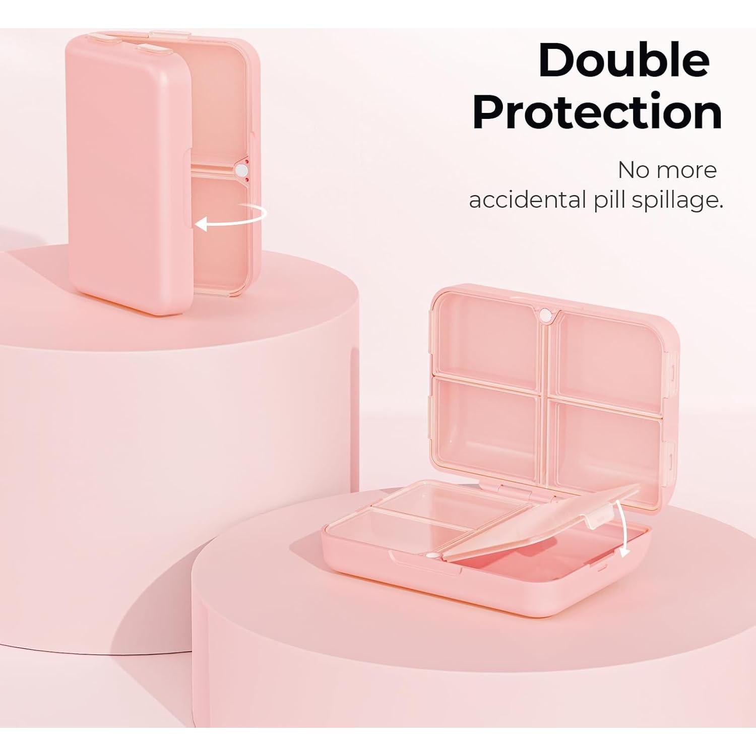 Organizador de Pastillas Diario AUVON Rosa Compacto Plegable