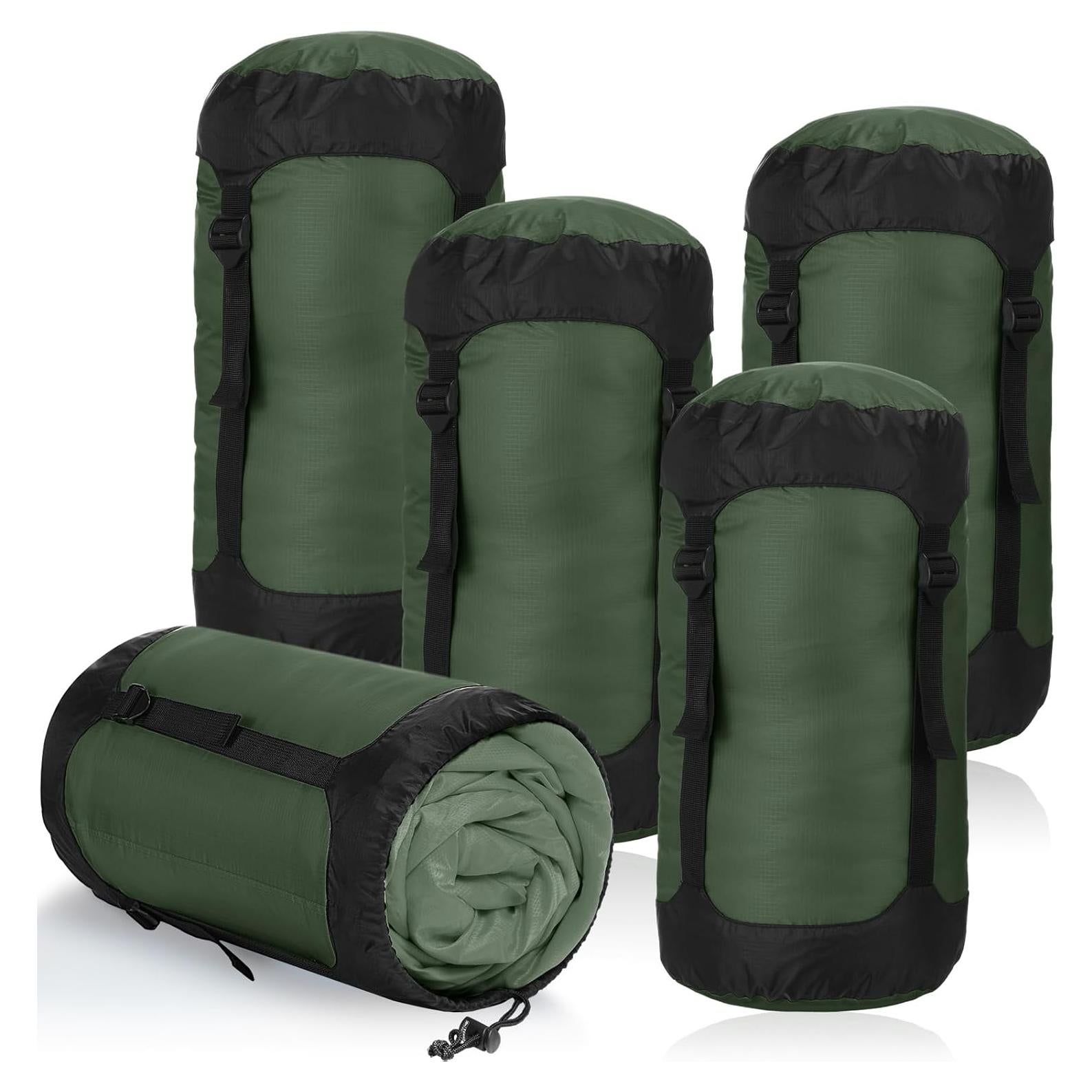 5 Sacos de Compresión GliCraft 20L Impermeables Verde Militar