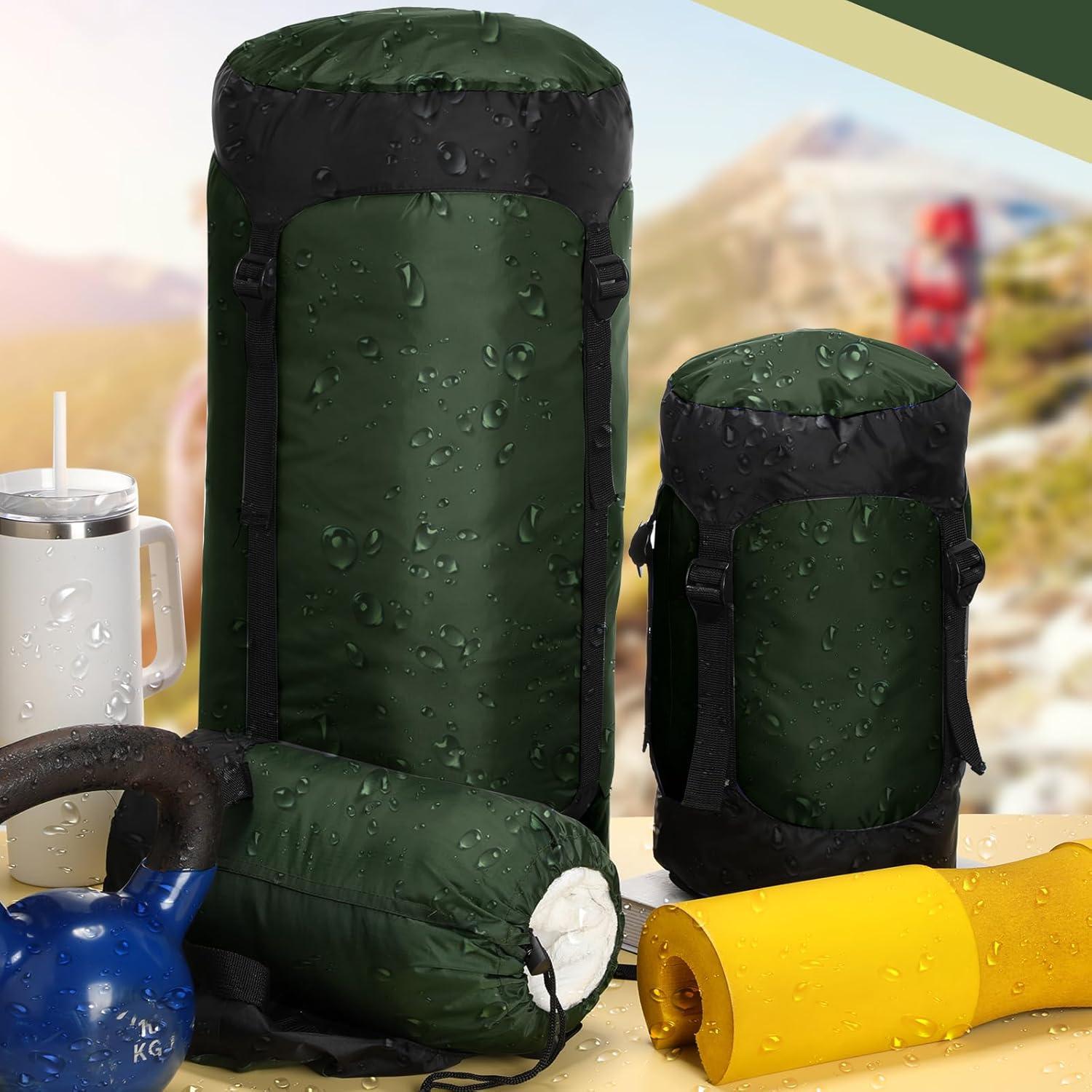 5 Sacos de Compresión GliCraft 20L Impermeables Verde Militar