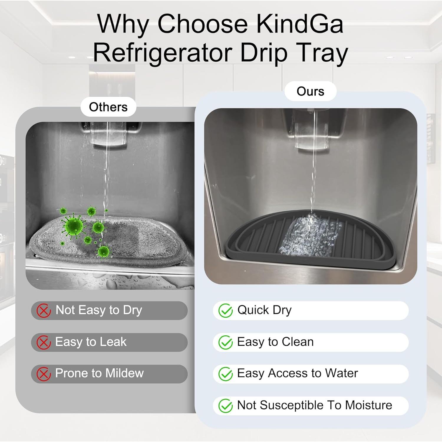 Bandeja de Goteo para Refrigerador KindGa 2 Piezas Negro