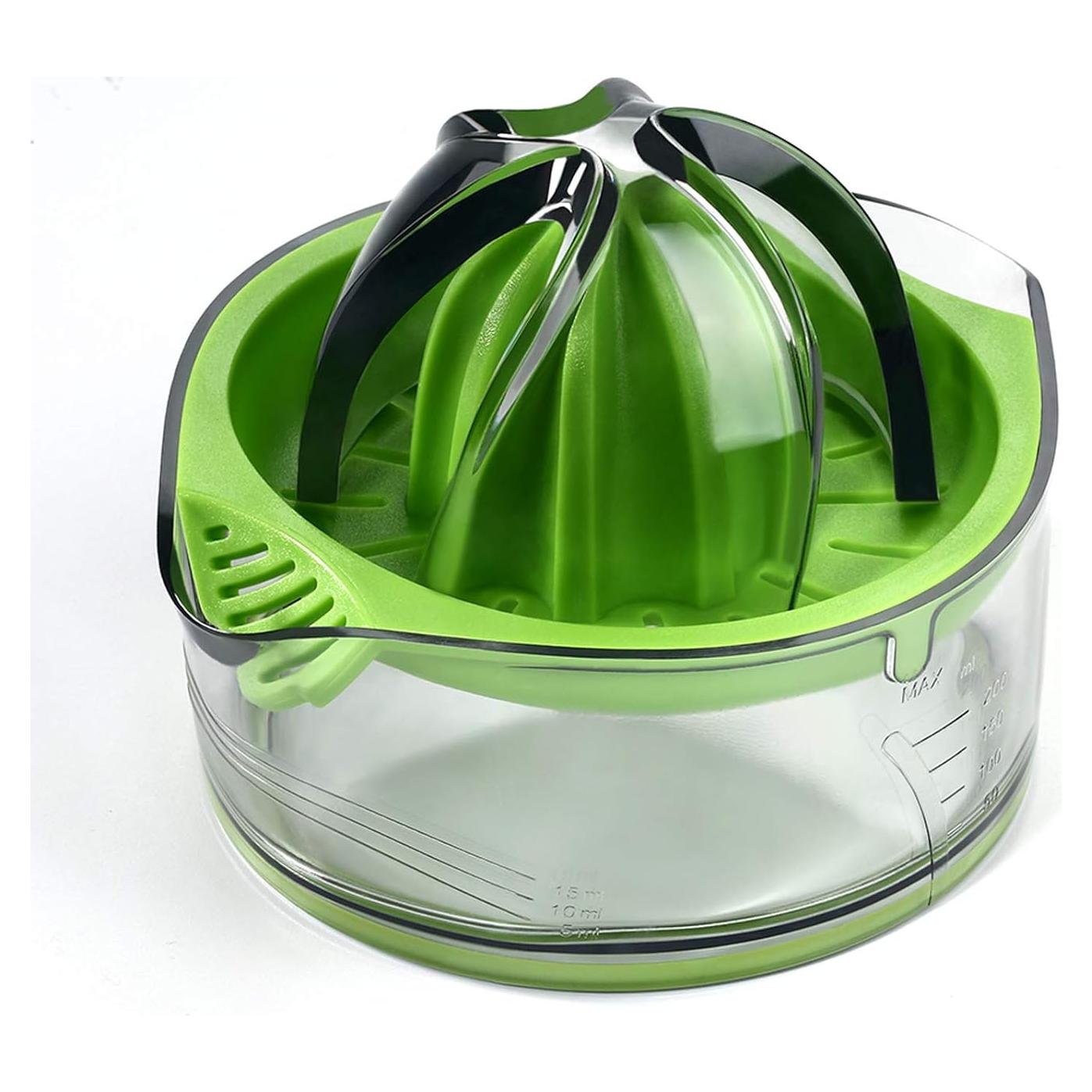 Exprimidor Manual Kasmoire 200ML Verde con Colador y Taza Medidora