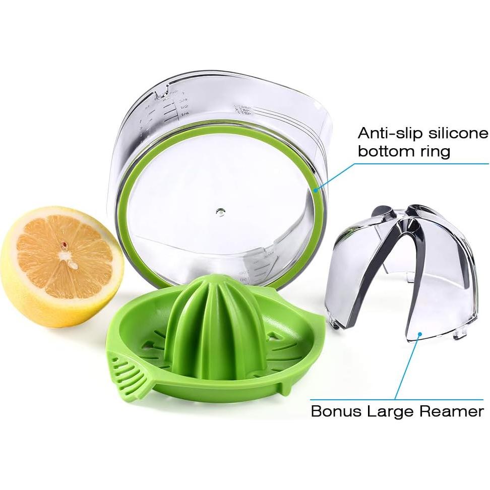 Exprimidor Manual Kasmoire 200ML Verde con Colador y Taza Medidora