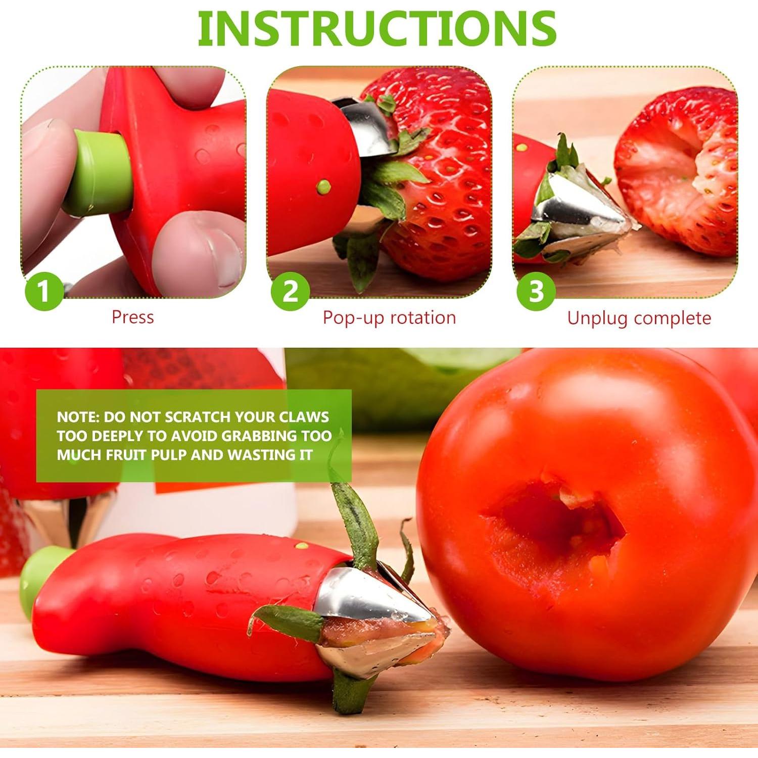 Cortador y Removedor de Tallos de Frutas Acero Inoxidable