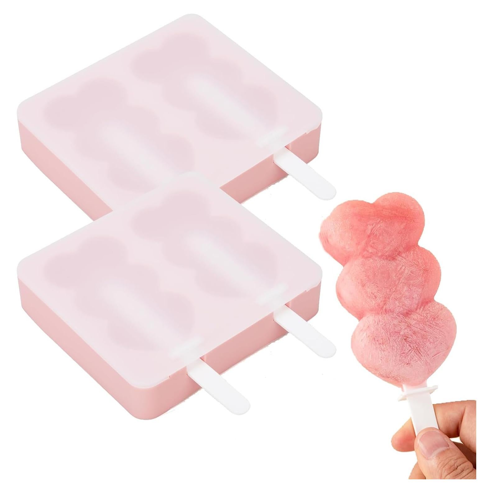 Moldes de Paletas de Silicona CUISITOOL Rosa - 4 Piezas Reutilizables