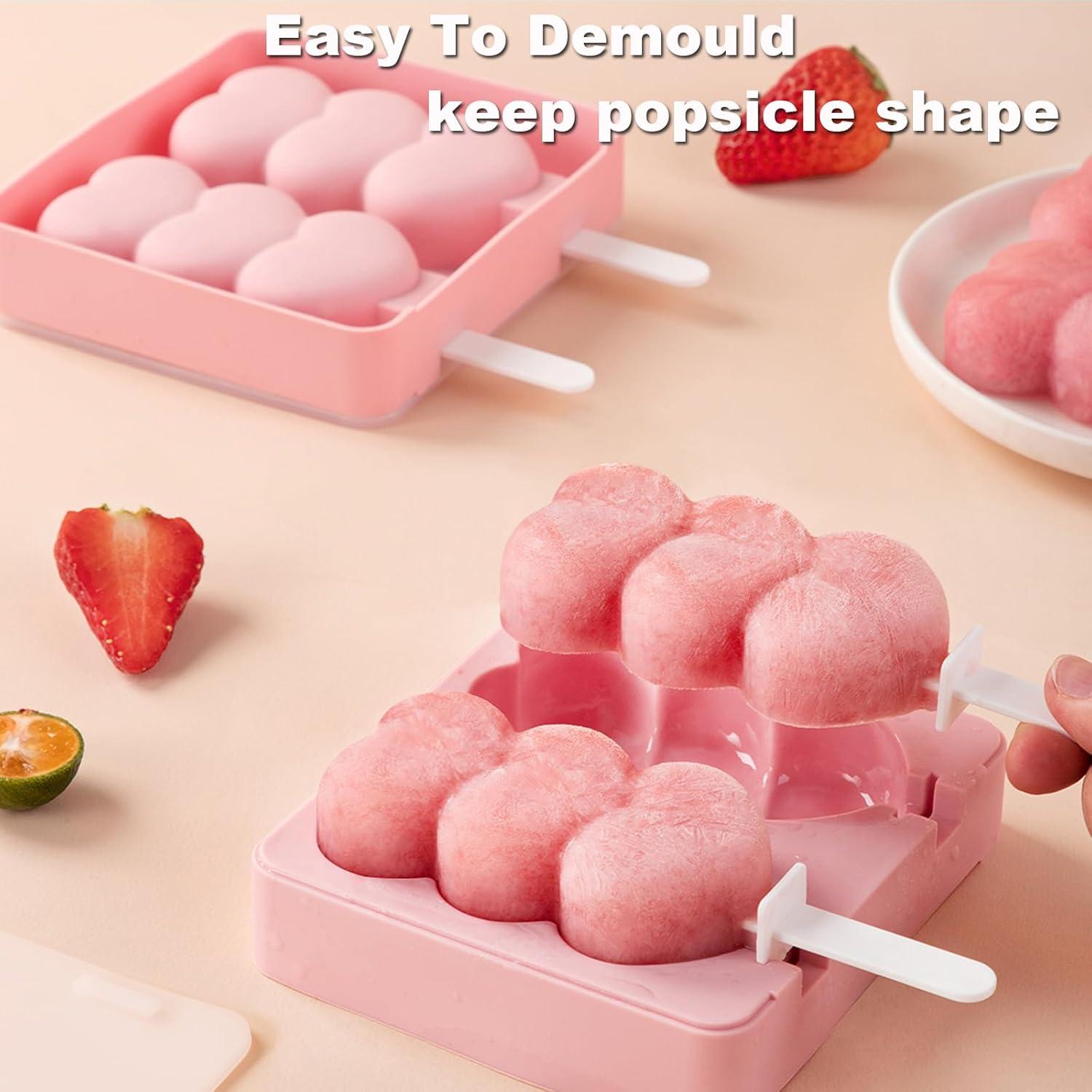 Moldes de Paletas de Silicona CUISITOOL Rosa - 4 Piezas Reutilizables