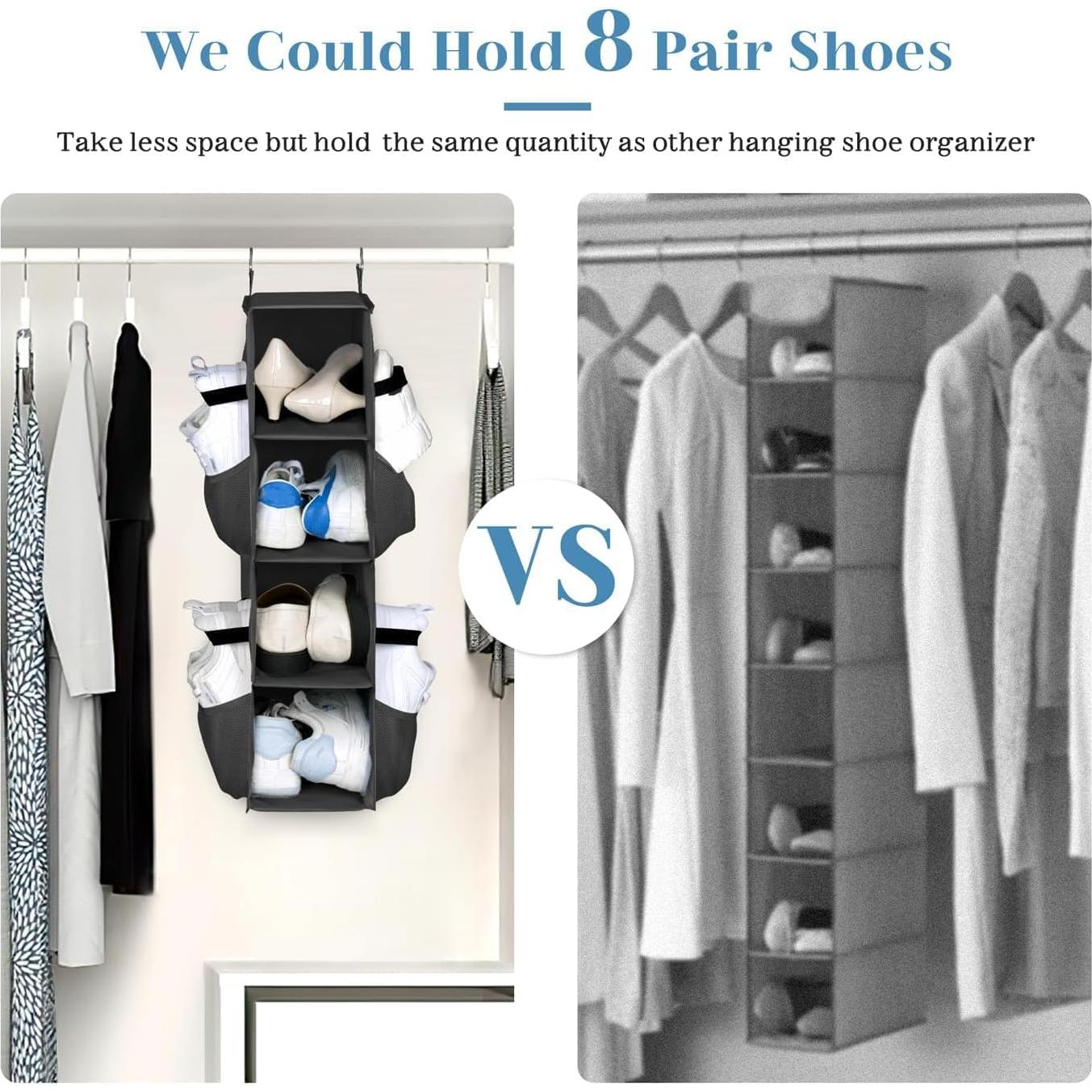 Organizador de Zapatos Colgante Sleeping Lamb 8 Pares Negro