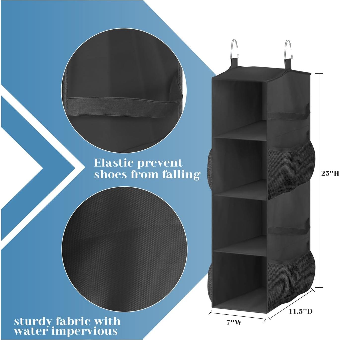 Organizador de Zapatos Colgante Sleeping Lamb 8 Pares Negro