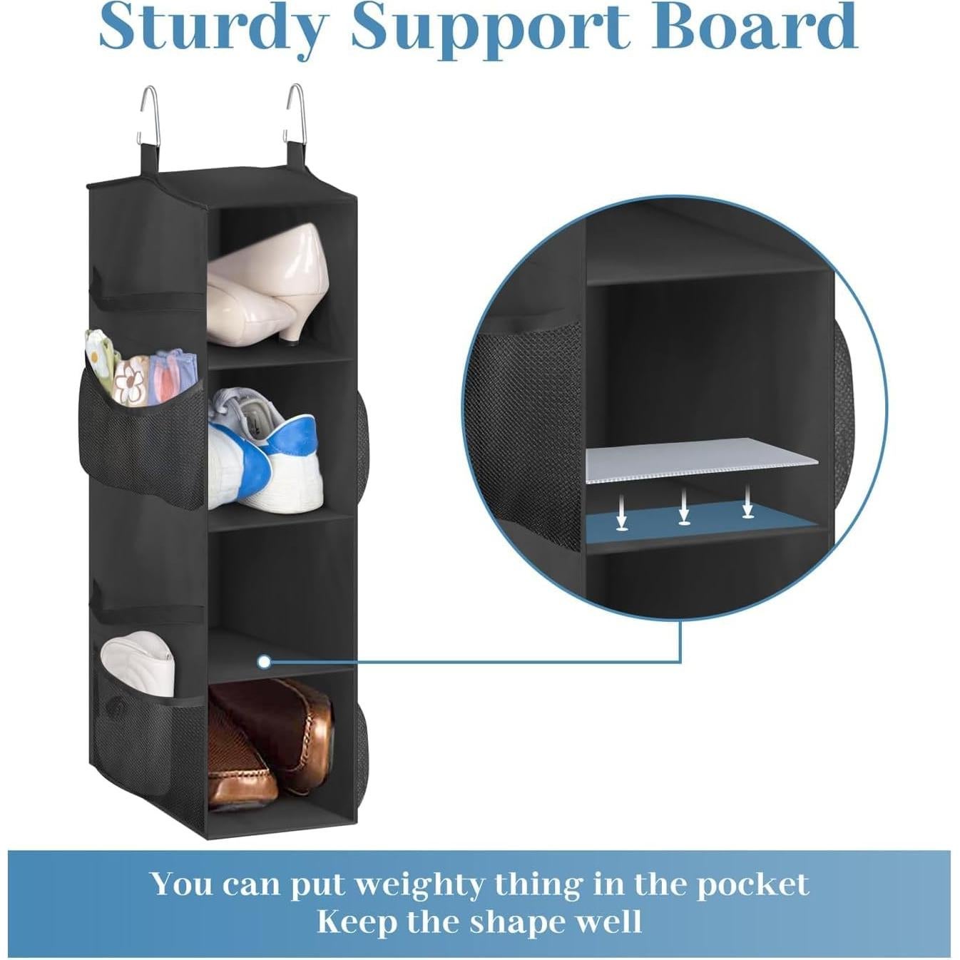 Organizador de Zapatos Colgante Sleeping Lamb 8 Pares Negro