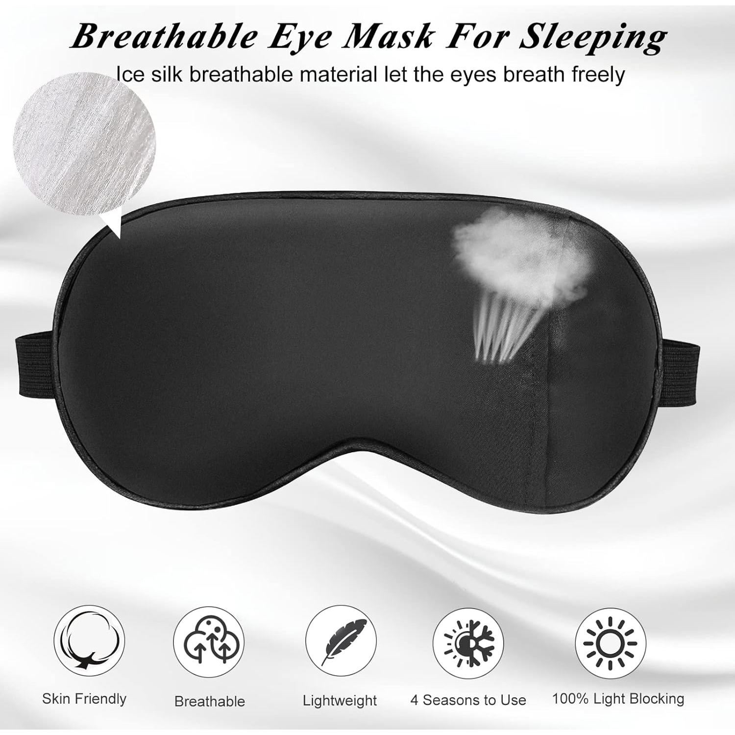 Máscara de Sueño de Seda Cavoilu con Gel Refrescante 2 en 1